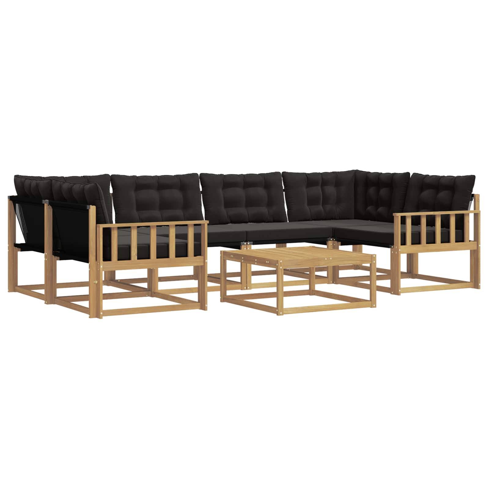 vidaXL Outdoor-Sofagarnitur 7 pcs Weiß und Schwarz 79 x 79 x 37 cm