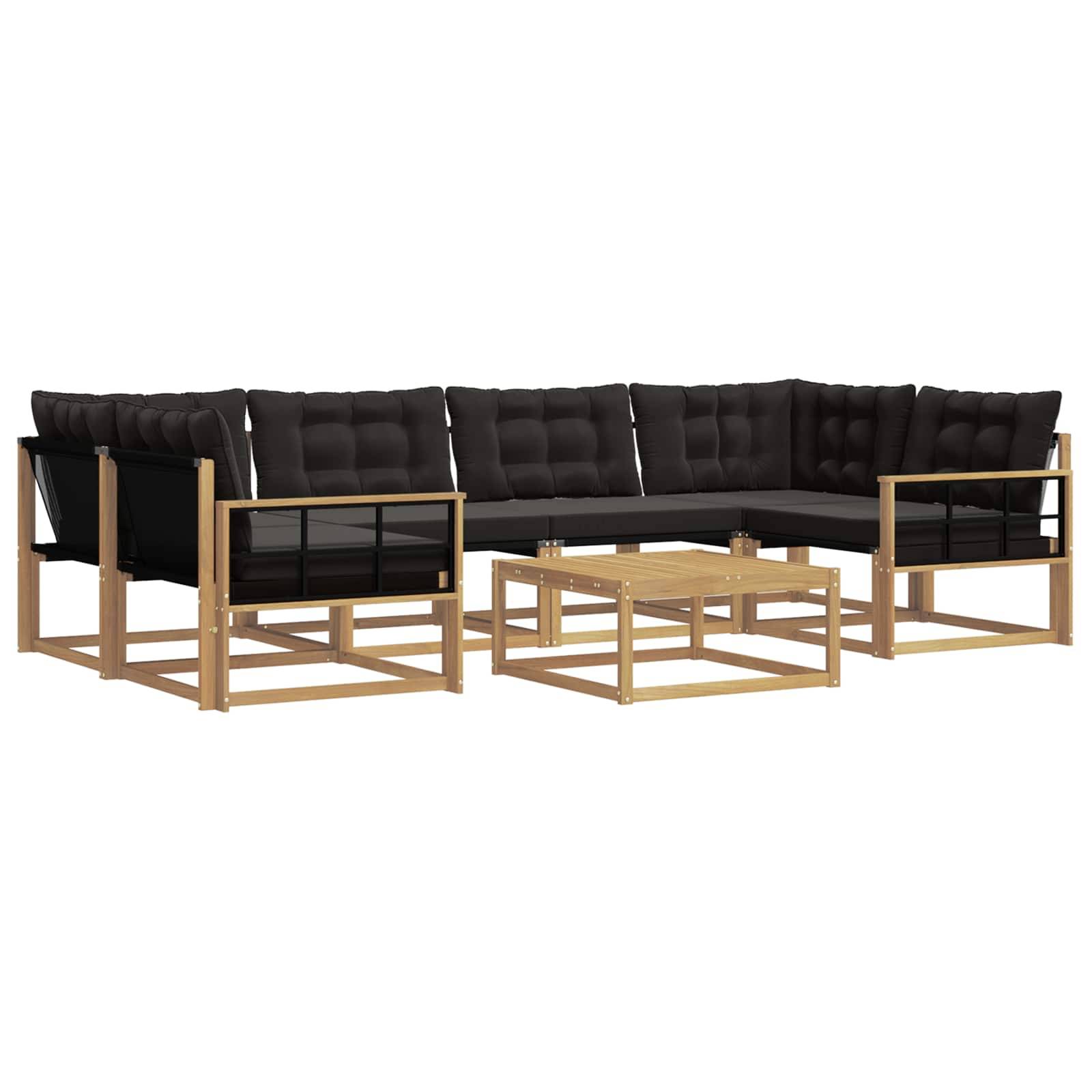 vidaXL Outdoor-Sofagarnitur 7 pcs Weiß und Schwarz 79 x 79 x 37 cm