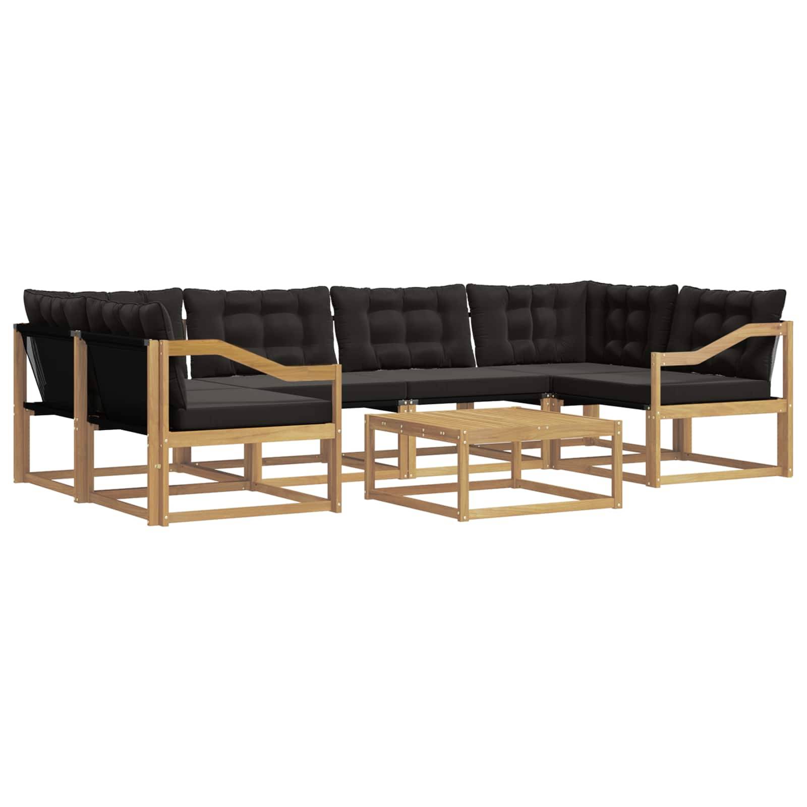 vidaXL Outdoor-Sofagarnitur 7 pcs Weiß und Schwarz 79 x 79 x 37 cm