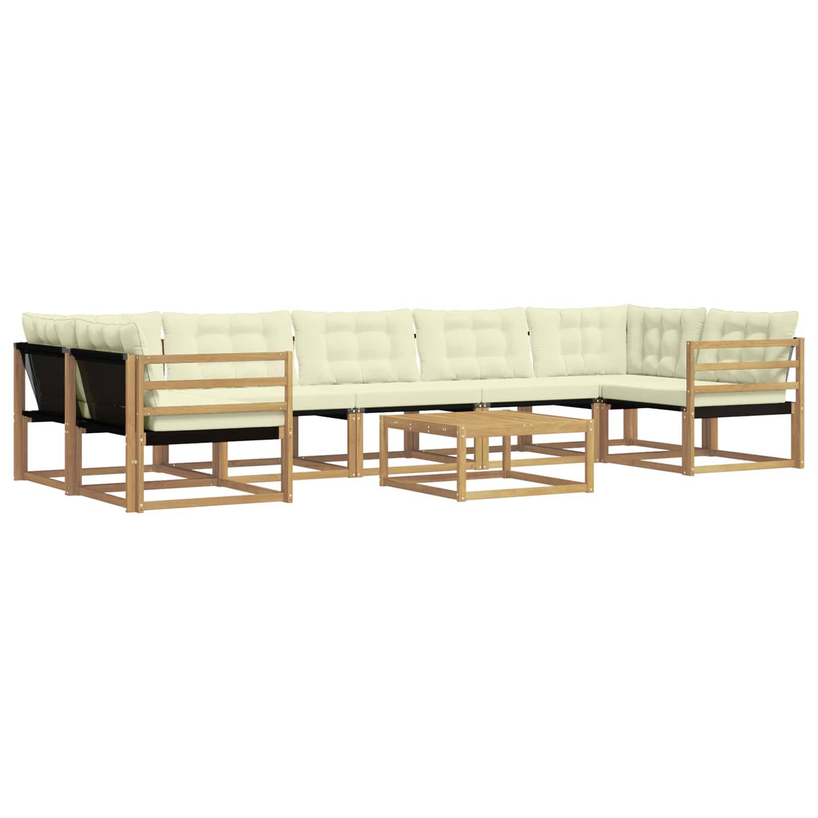 vidaXL Outdoor-Sofagarnitur 8 pcs Weiß und Creme 79 x 79 x 37 cm