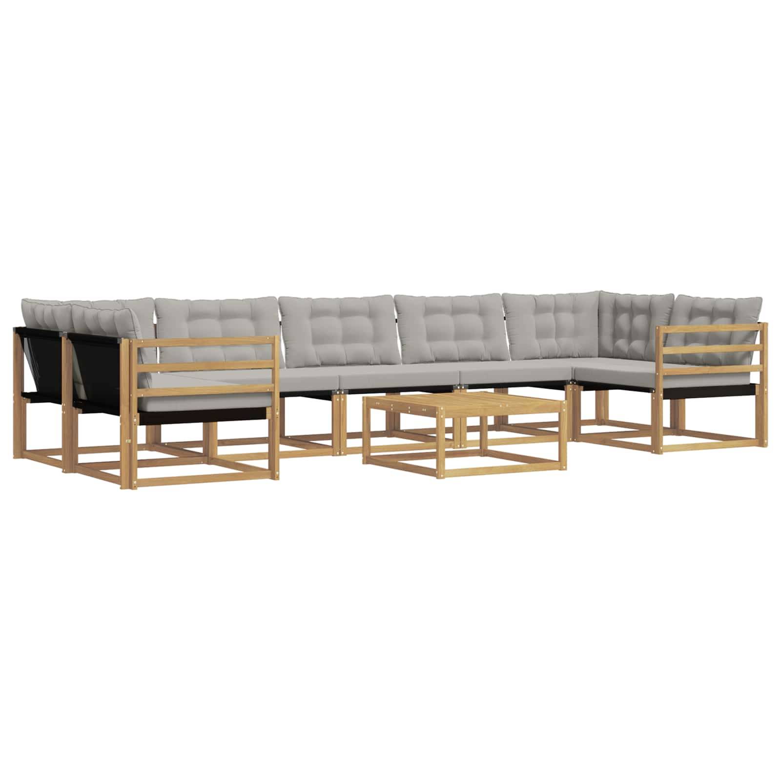 vidaXL Outdoor-Sofagarnitur 8 pcs Weiß und Hellgrau 79 x 79 x 37 cm