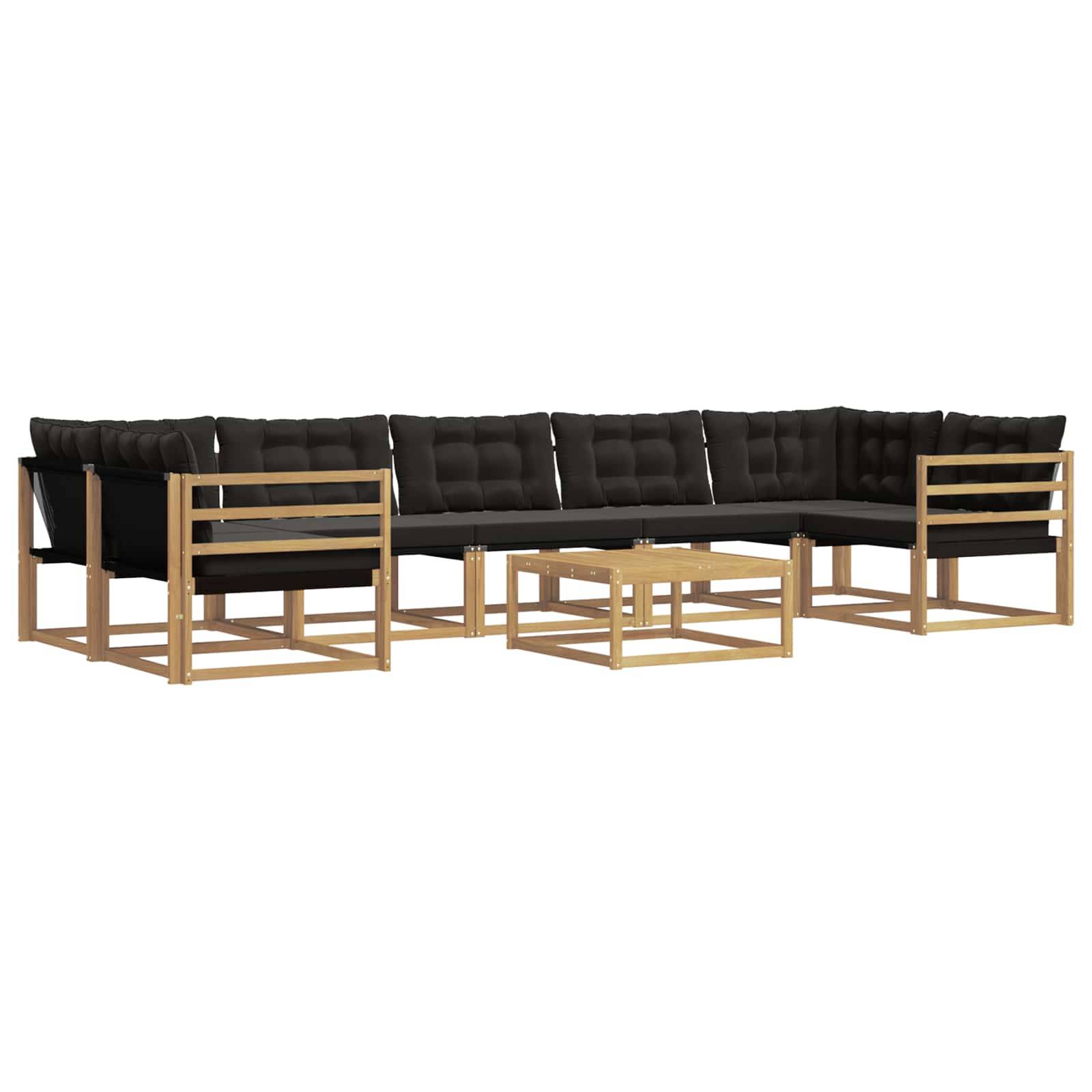 vidaXL Outdoor-Sofagarnitur 8 pcs Weiß und Schwarz 79 x 79 x 37 cm