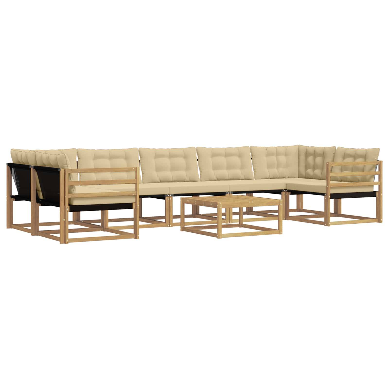 vidaXL Outdoor-Sofagarnitur 8 pcs Weiß und Beige 79 x 79 x 37 cm