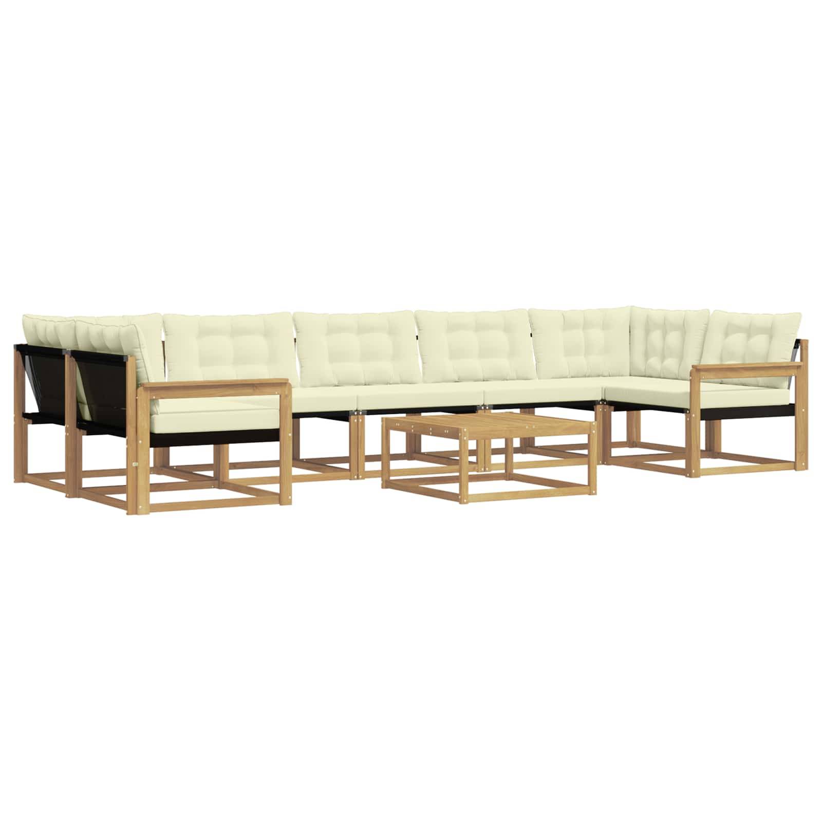 vidaXL Outdoor-Sofagarnitur 8 pcs Weiß und Creme 79 x 79 x 37 cm
