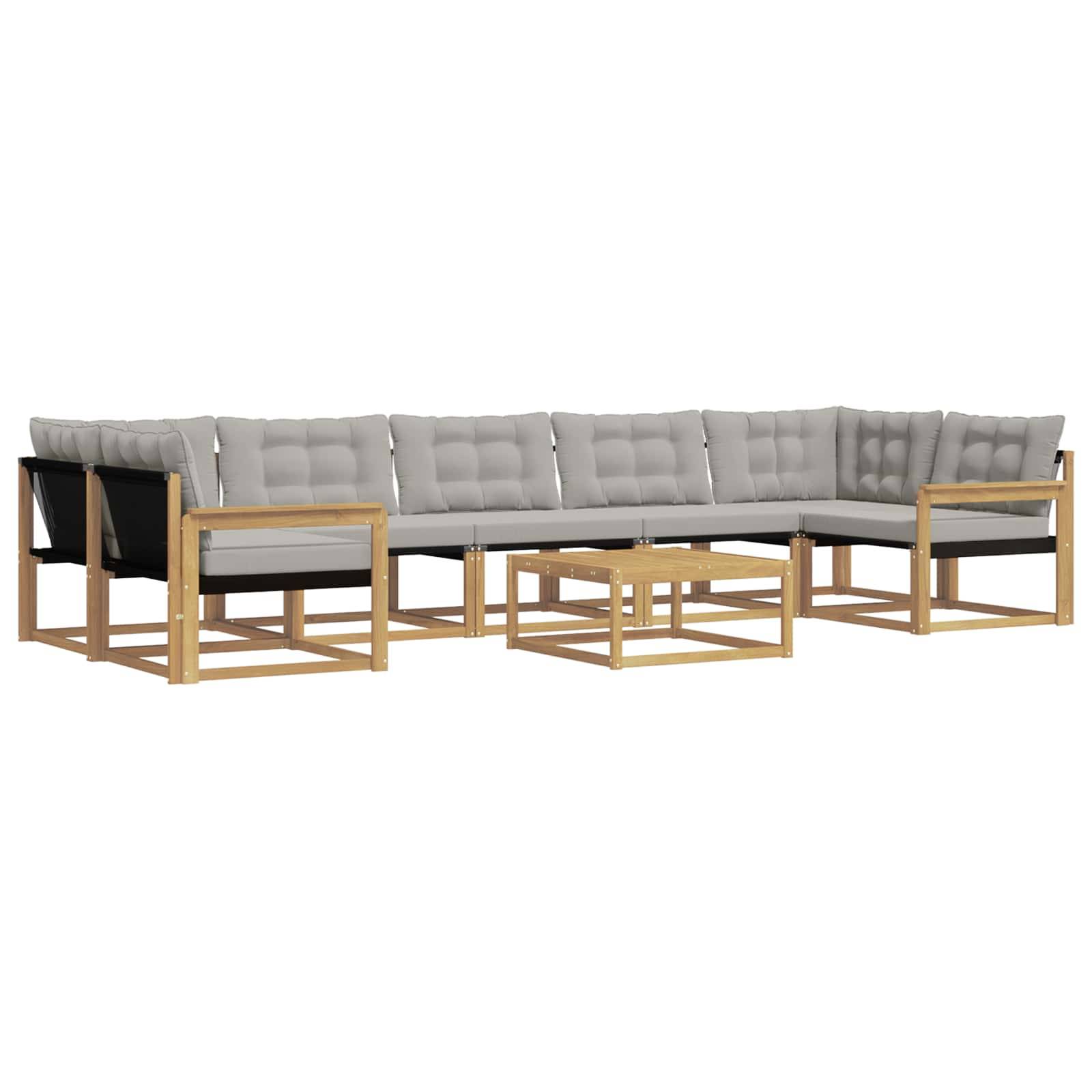 vidaXL Outdoor-Sofagarnitur 8 pcs Weiß und Hellgrau 79 x 79 x 37 cm