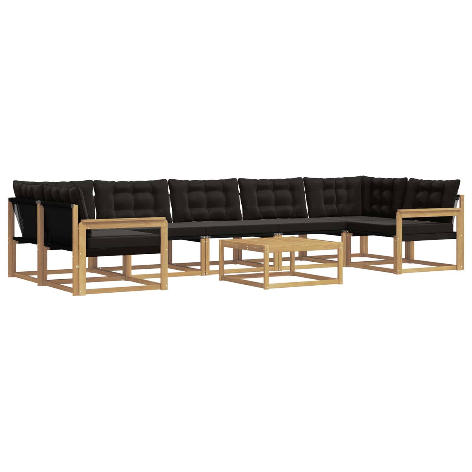 vidaXL Outdoor-Sofagarnitur 8 pcs Weiß und Schwarz 79 x 79 x 37 cm