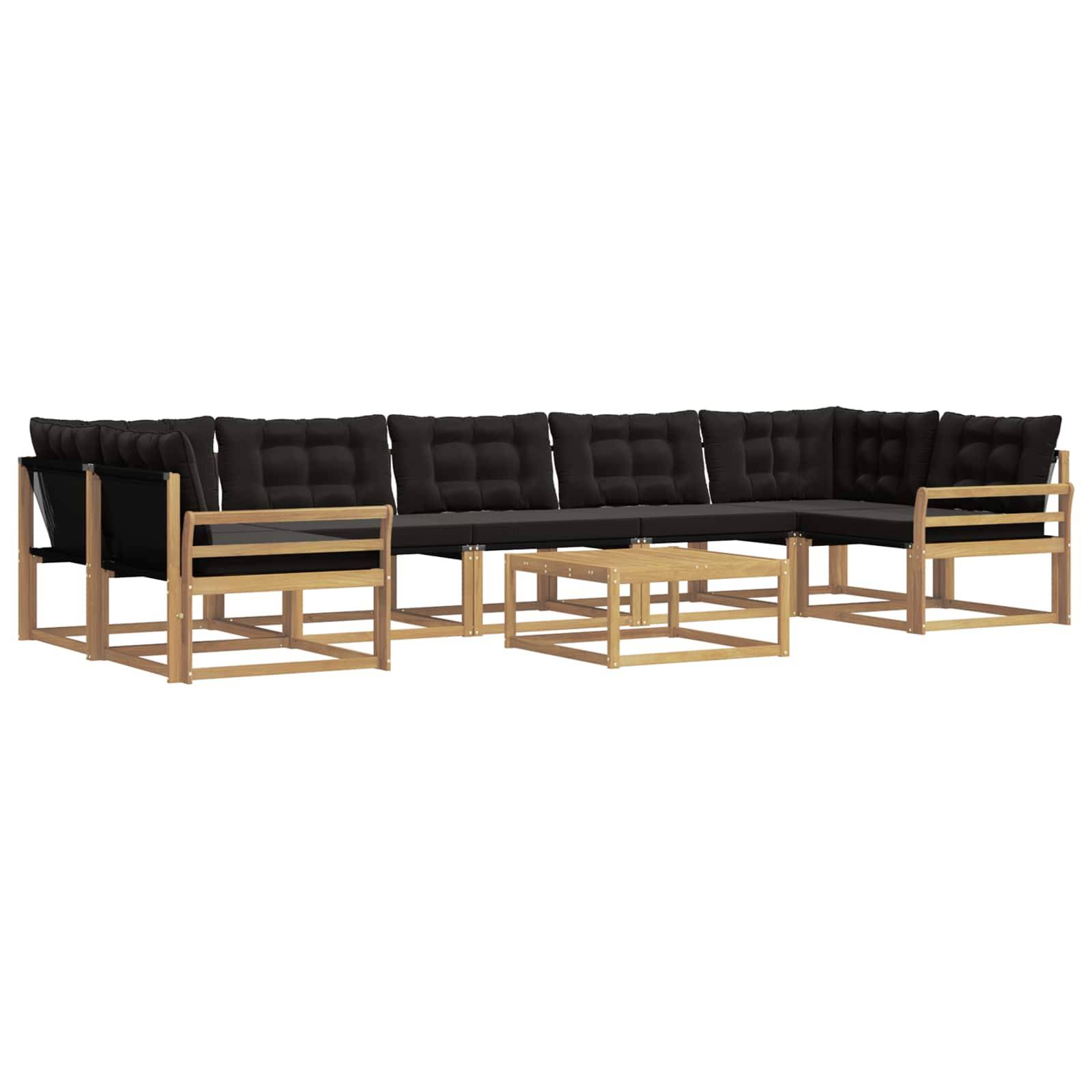 vidaXL Outdoor-Sofagarnitur 8 pcs Weiß und Schwarz 79 x 79 x 37 cm