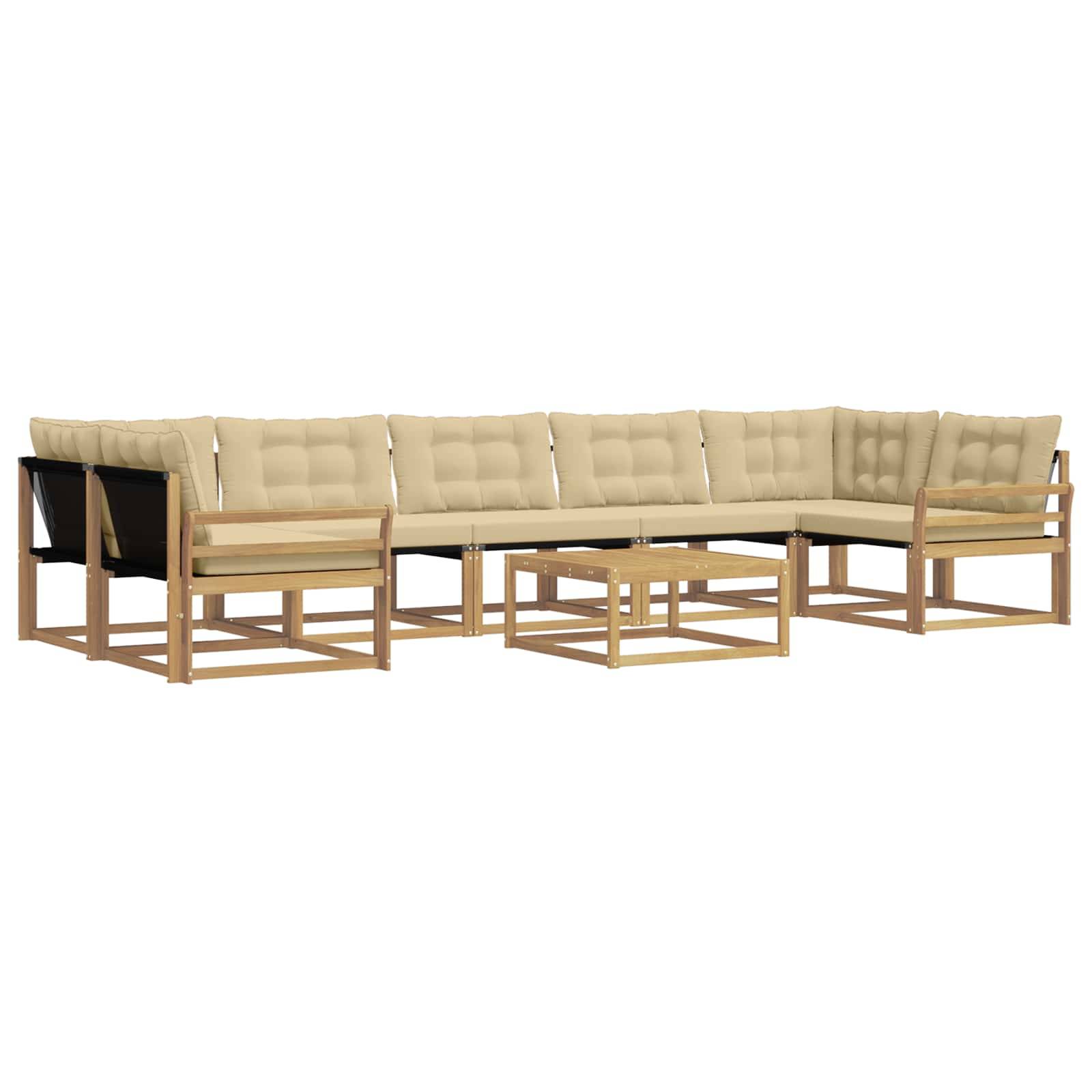 vidaXL Outdoor-Sofagarnitur 8 pcs Weiß und Beige 79 x 79 x 37 cm