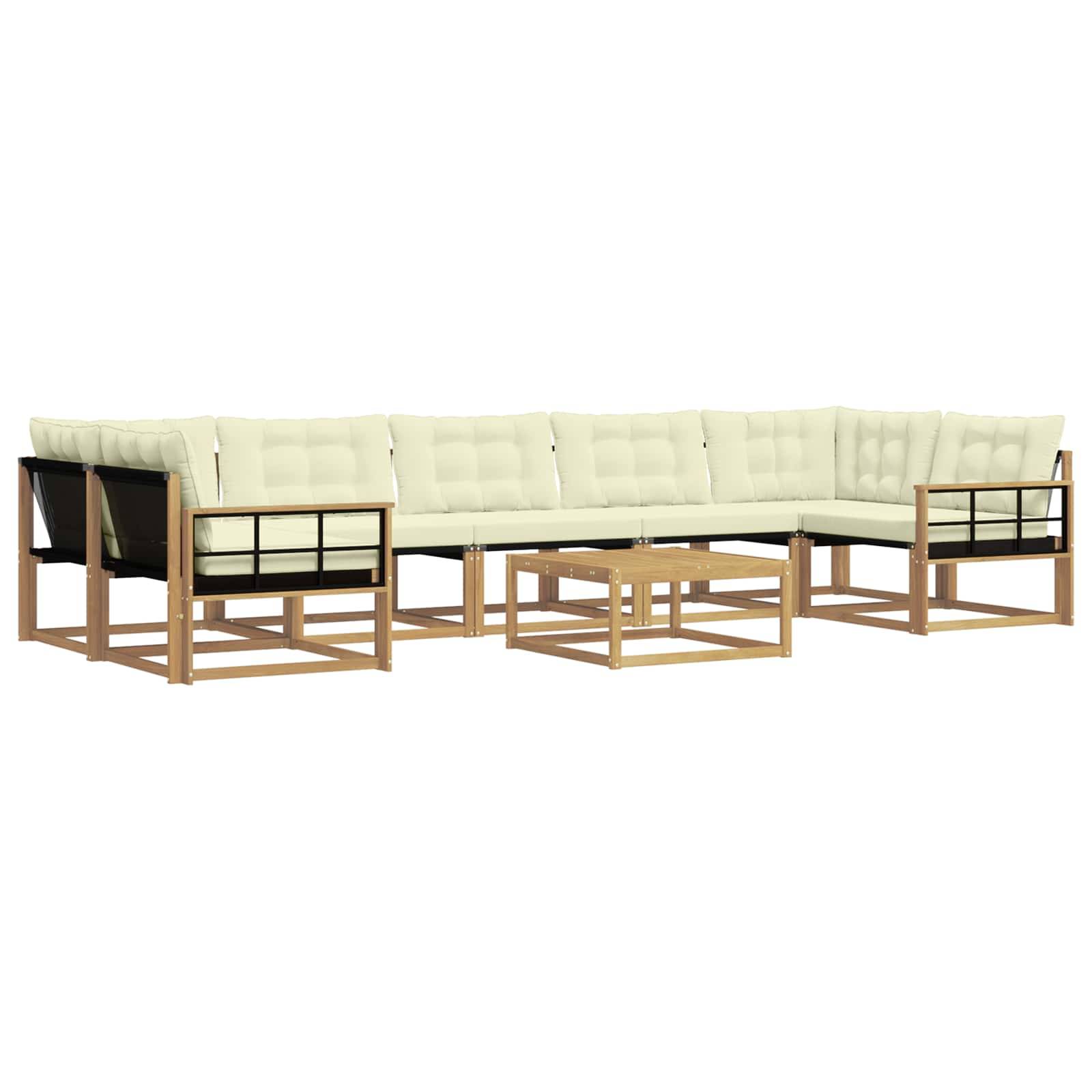 vidaXL Outdoor-Sofagarnitur 8 pcs Weiß und Creme 79 x 79 x 37 cm