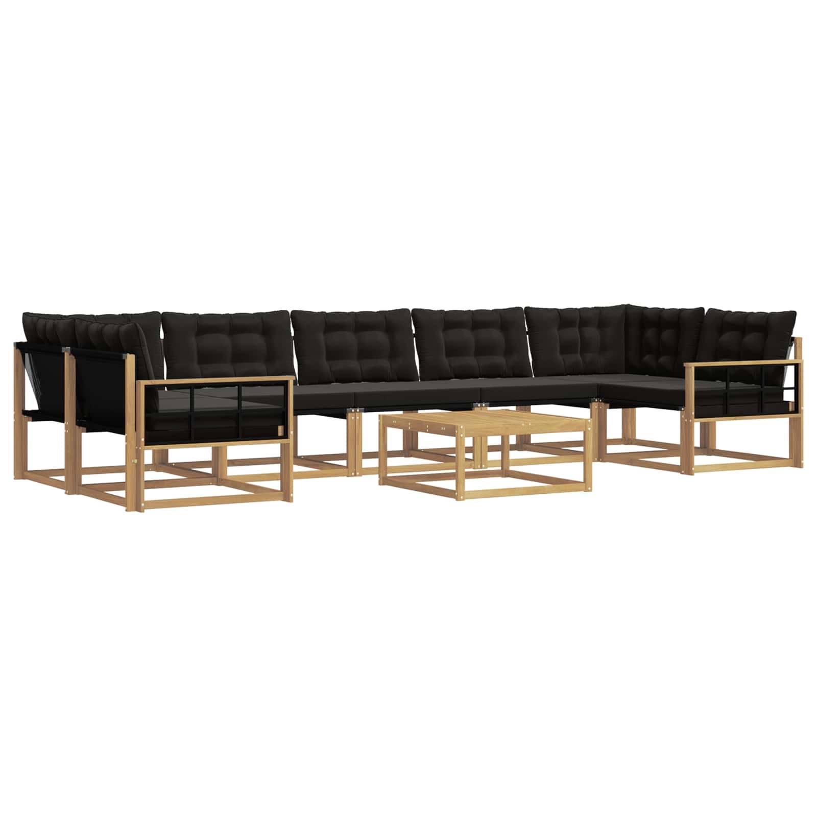 vidaXL Outdoor-Sofagarnitur 8 pcs Weiß und Schwarz 79 x 79 x 37 cm