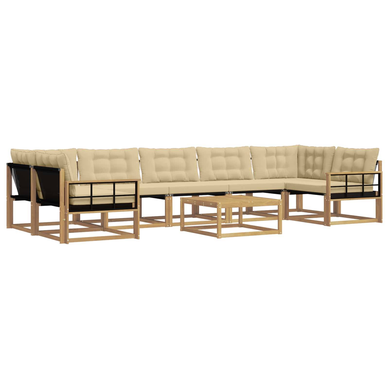 vidaXL Outdoor-Sofagarnitur 8 pcs Weiß und Beige 79 x 79 x 37 cm