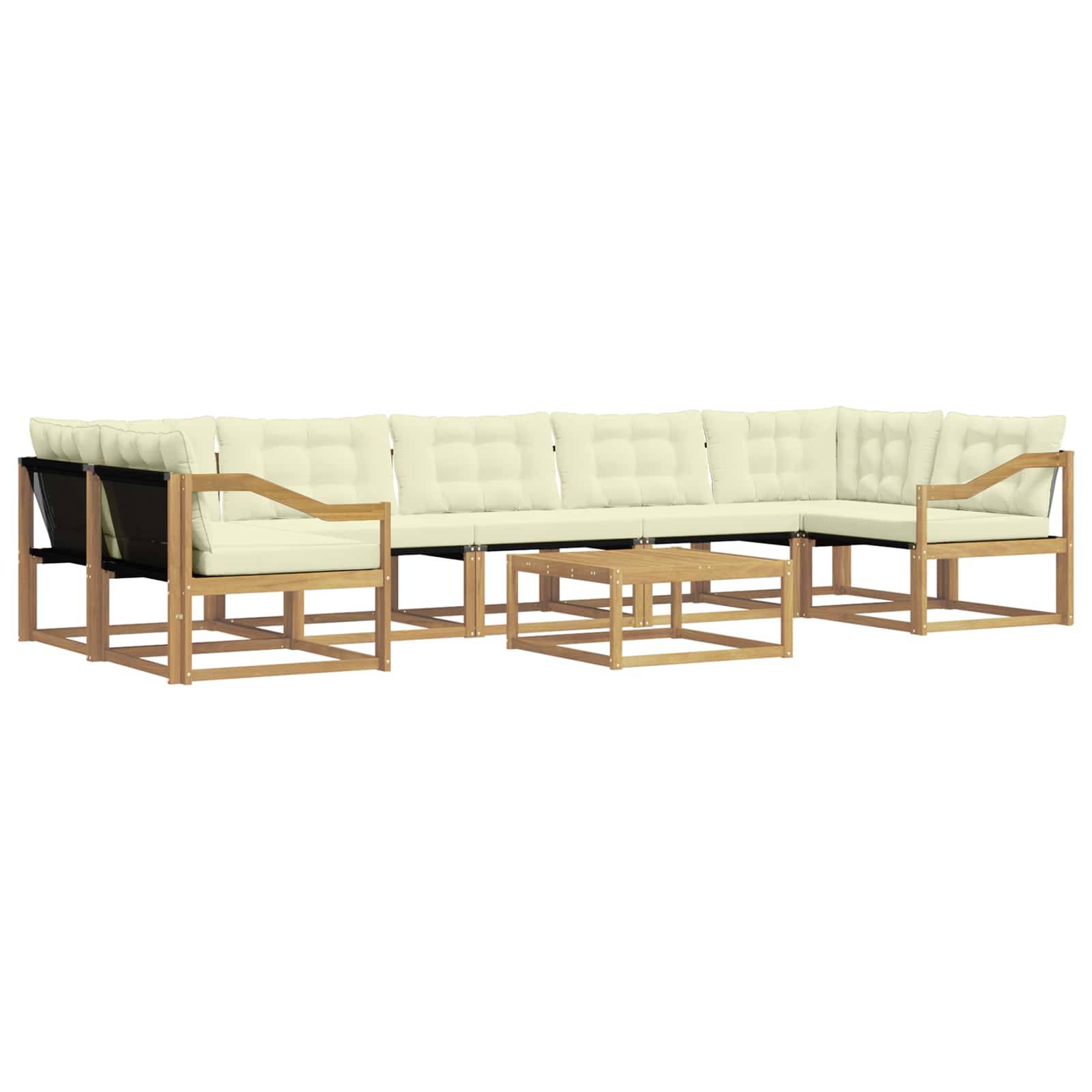 vidaXL Outdoor-Sofagarnitur 8 pcs Weiß und Creme 79 x 79 x 37 cm