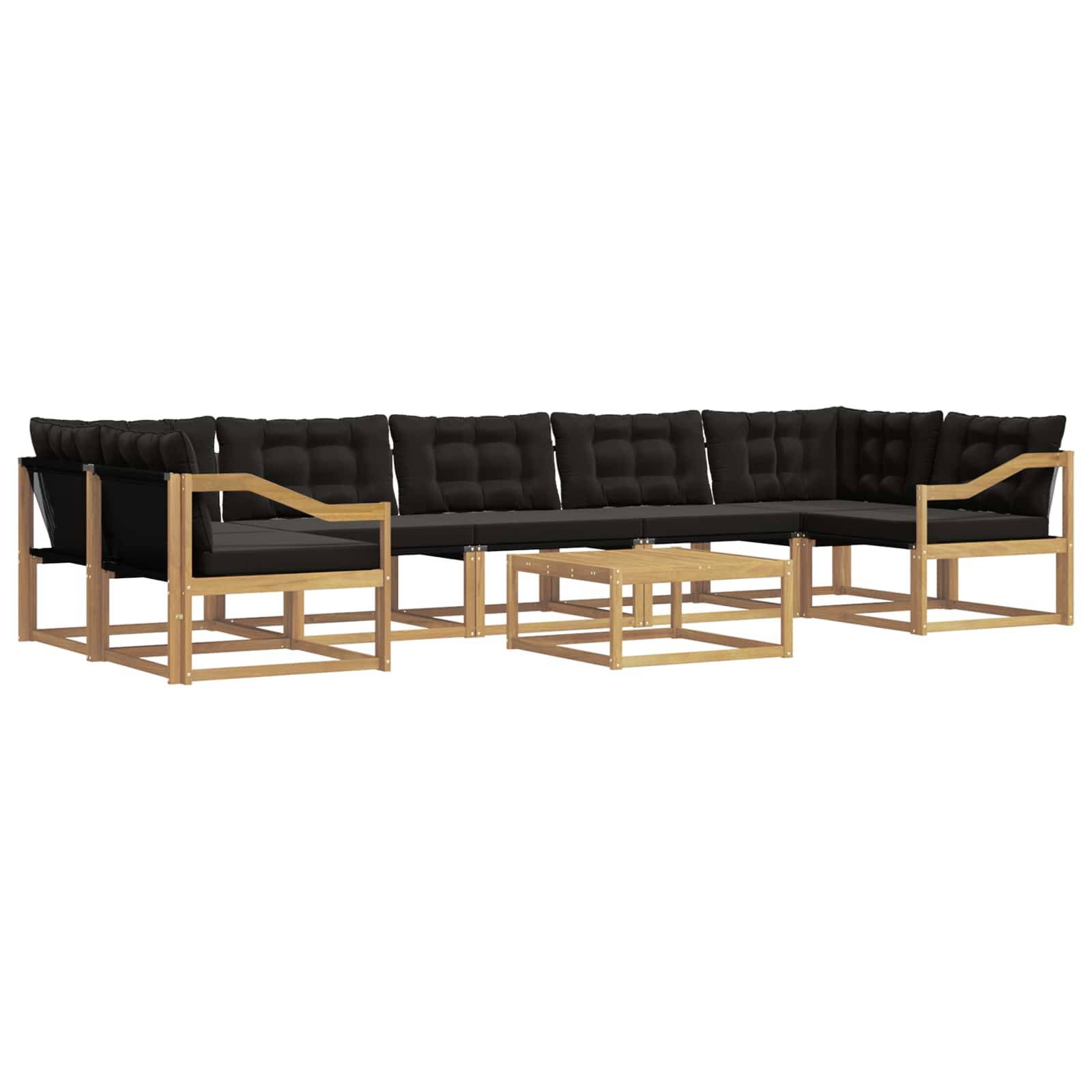 vidaXL Outdoor-Sofagarnitur 8 pcs Weiß und Schwarz 79 x 79 x 37 cm