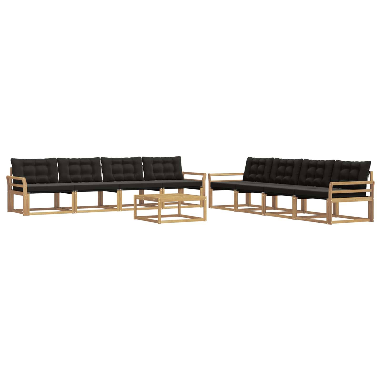 vidaXL Outdoor-Sofagarnitur 9 pcs Weiß und Schwarz 79 x 79 x 37 cm