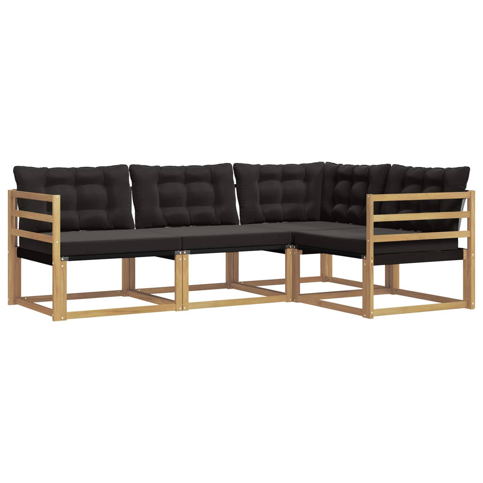 vidaXL Outdoor-Sofagarnitur mit Kissen 4 pcs Weiß und Schwarz