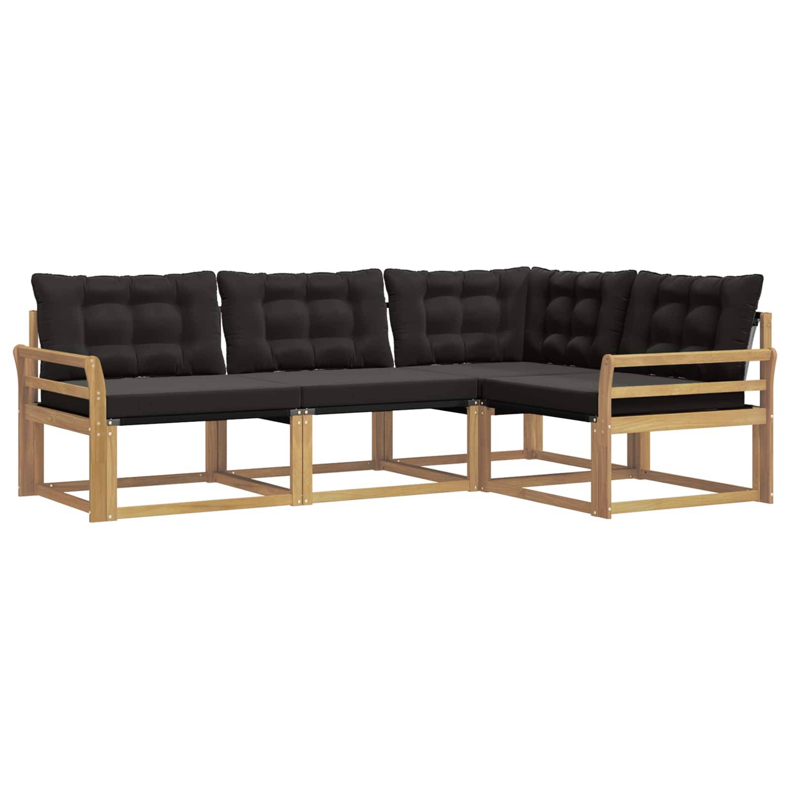vidaXL Outdoor-Sofagarnitur mit Kissen 4 pcs Weiß und Schwarz