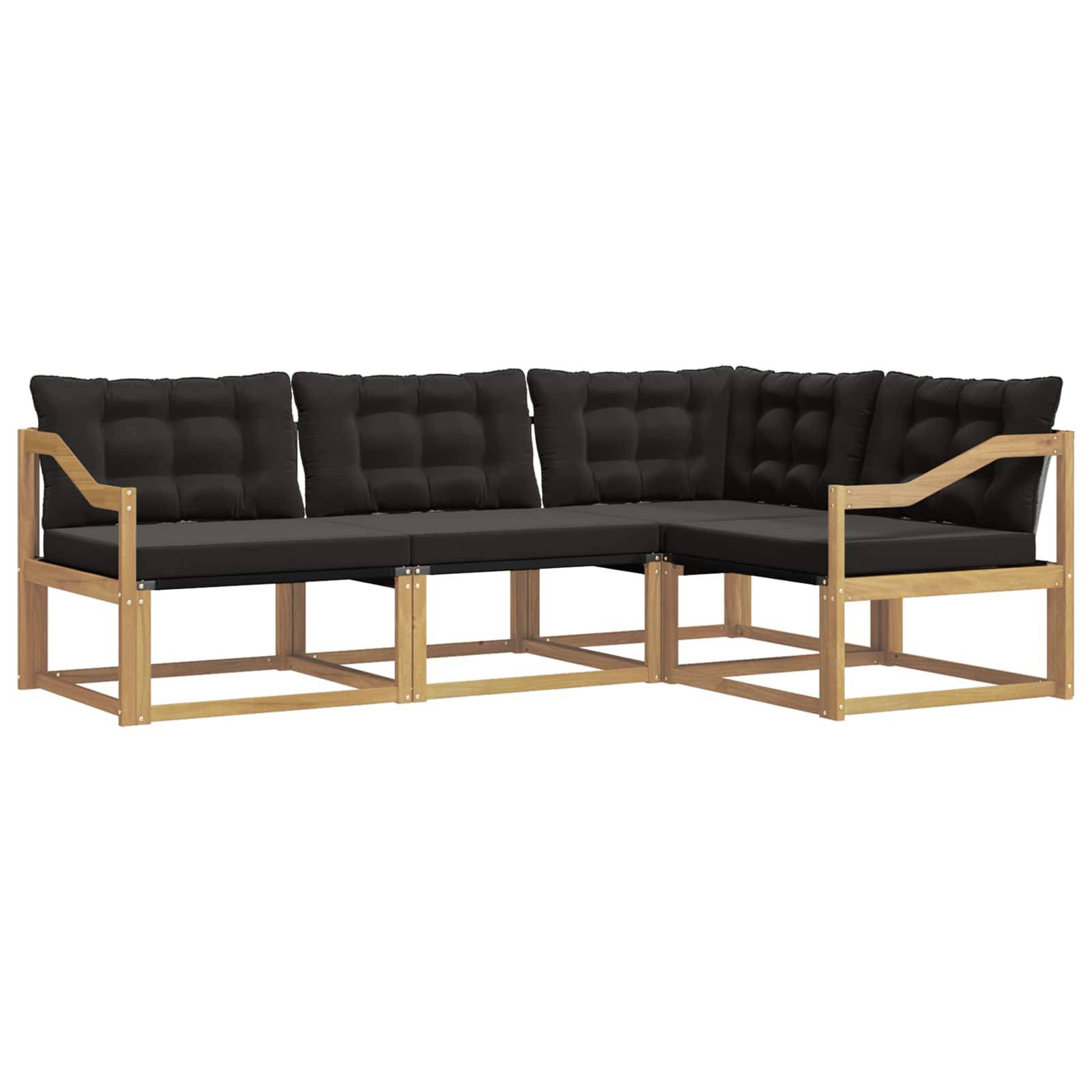 vidaXL Outdoor-Sofagarnitur mit Kissen 4 pcs Weiß und Schwarz