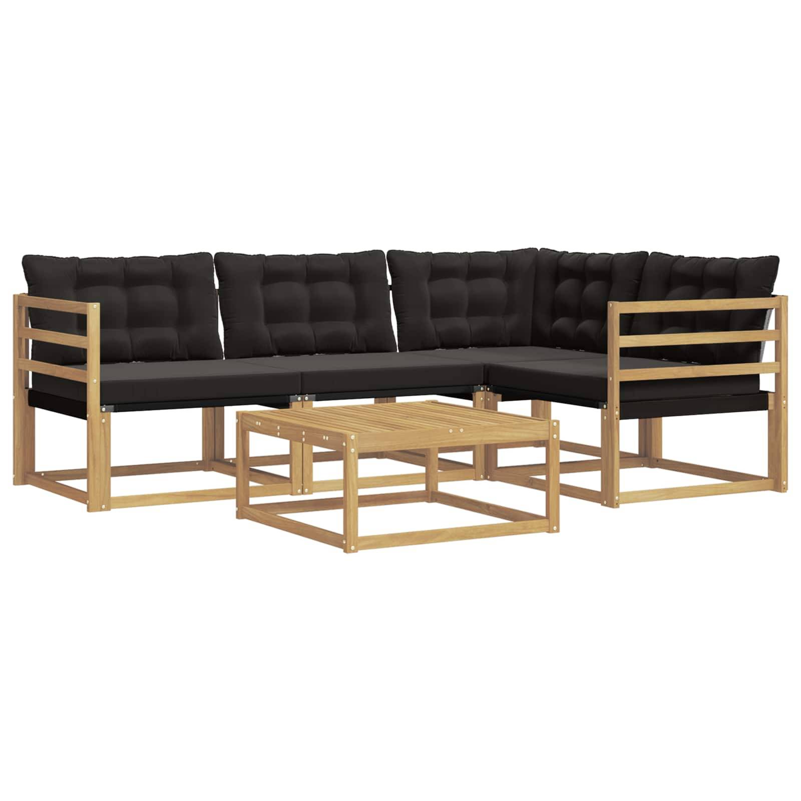 vidaXL Outdoor-Sofagarnitur 5 pcs Weiß und Schwarz 79 x 79 x 37 cm