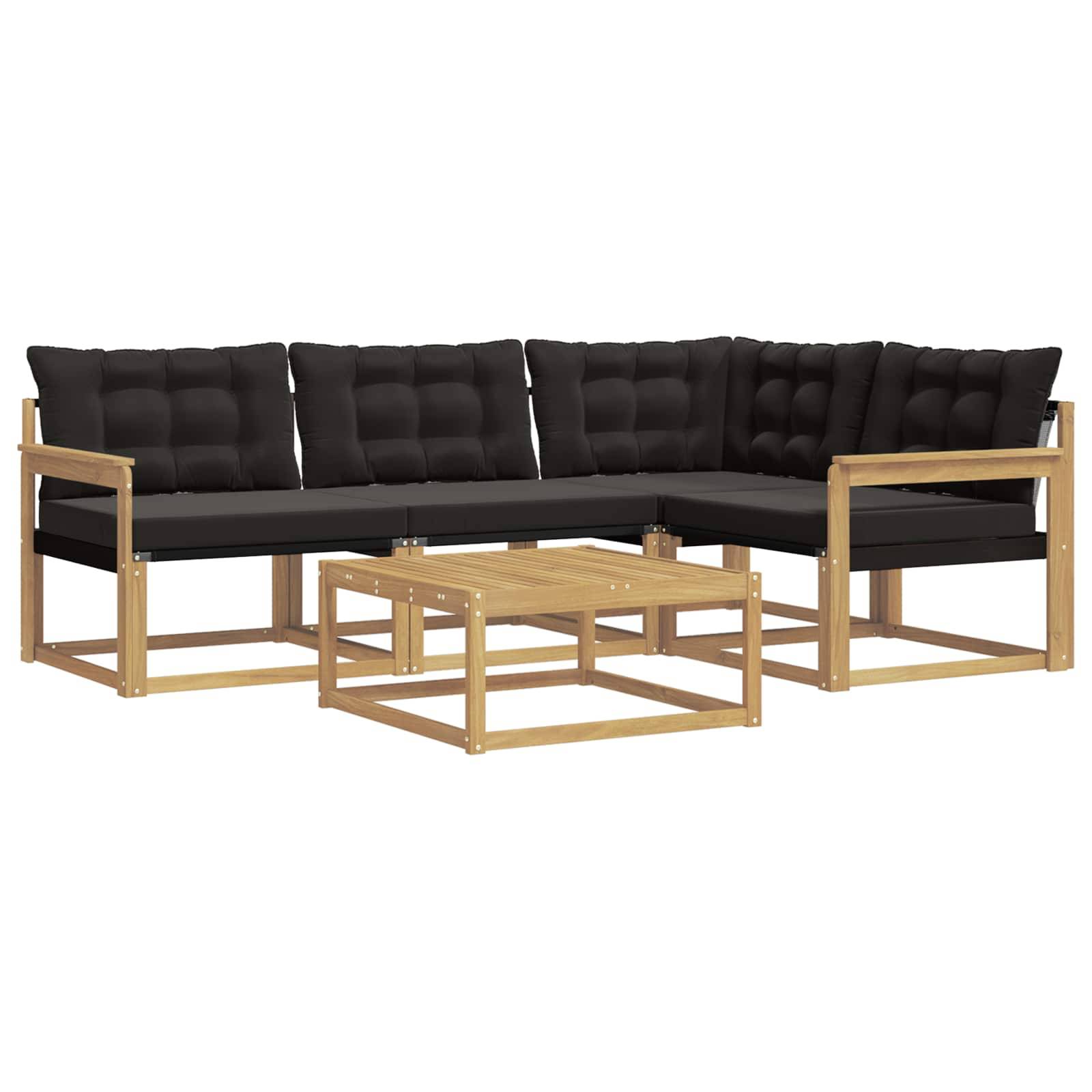 vidaXL Outdoor-Sofagarnitur 5 pcs Weiß und Schwarz 79 x 79 x 37 cm