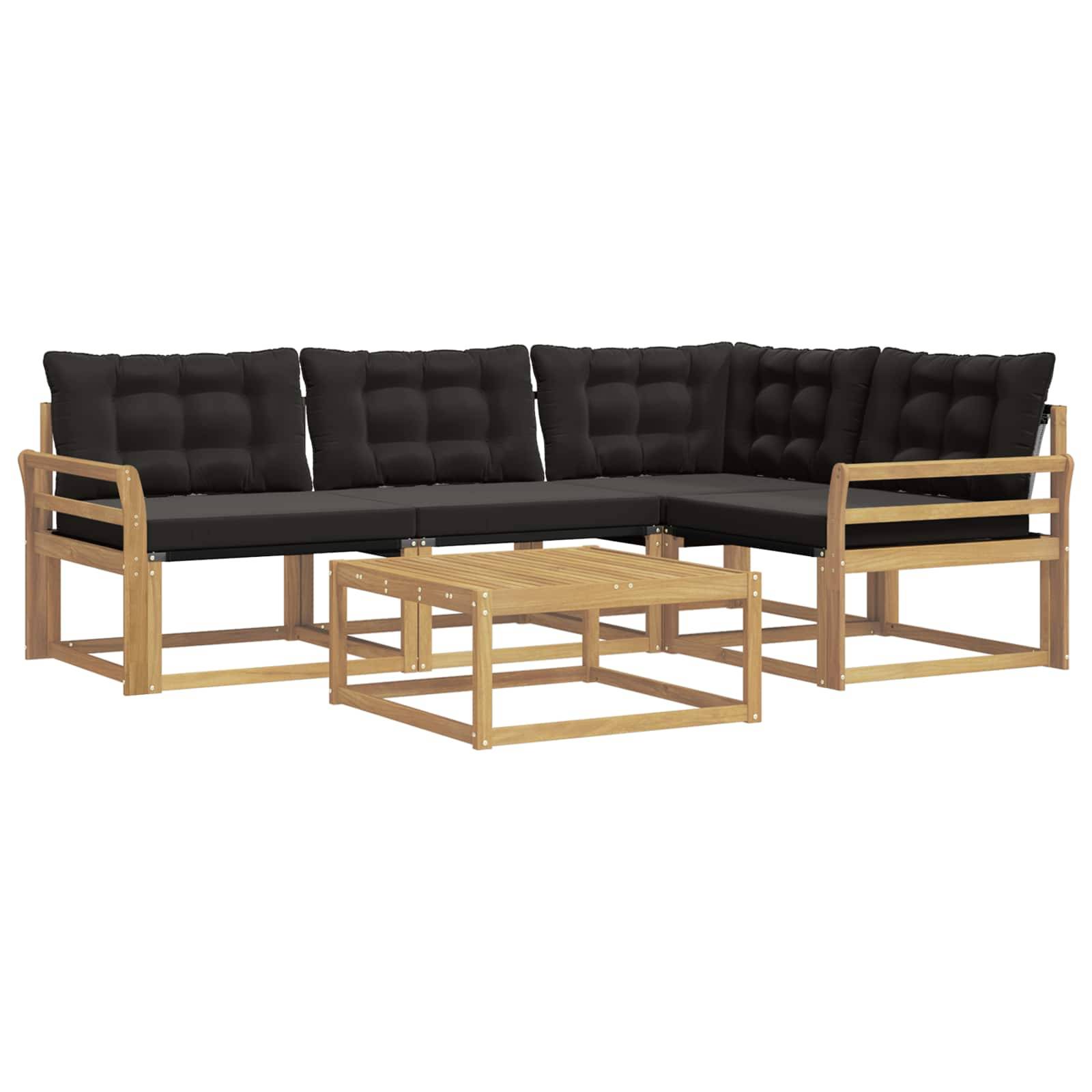vidaXL Outdoor-Sofagarnitur 5 pcs Weiß und Schwarz 79 x 79 x 37 cm