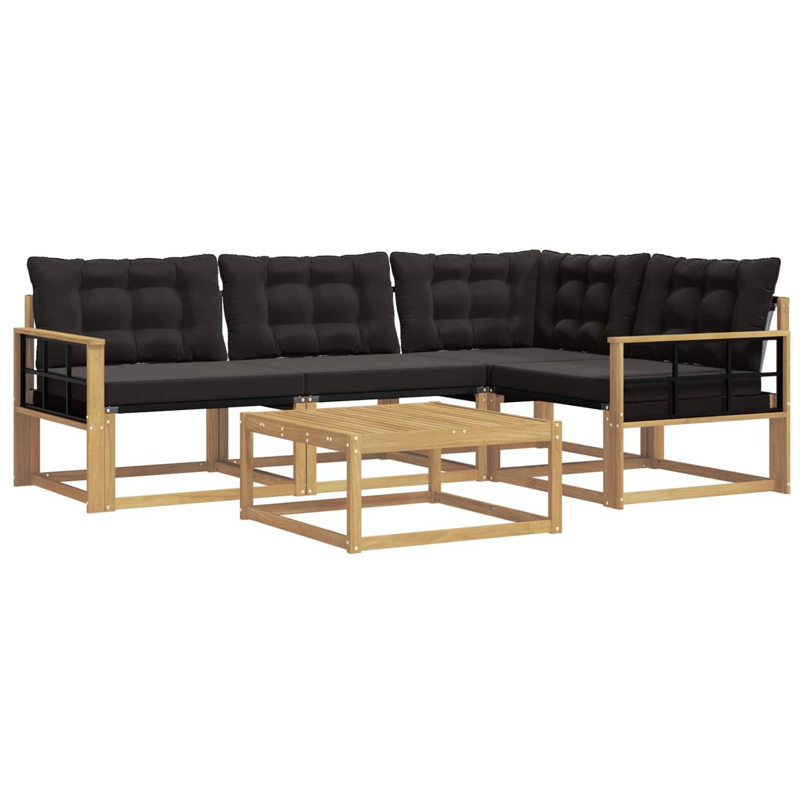 vidaXL Outdoor-Sofagarnitur 5 pcs Weiß und Schwarz 79 x 79 x 37 cm