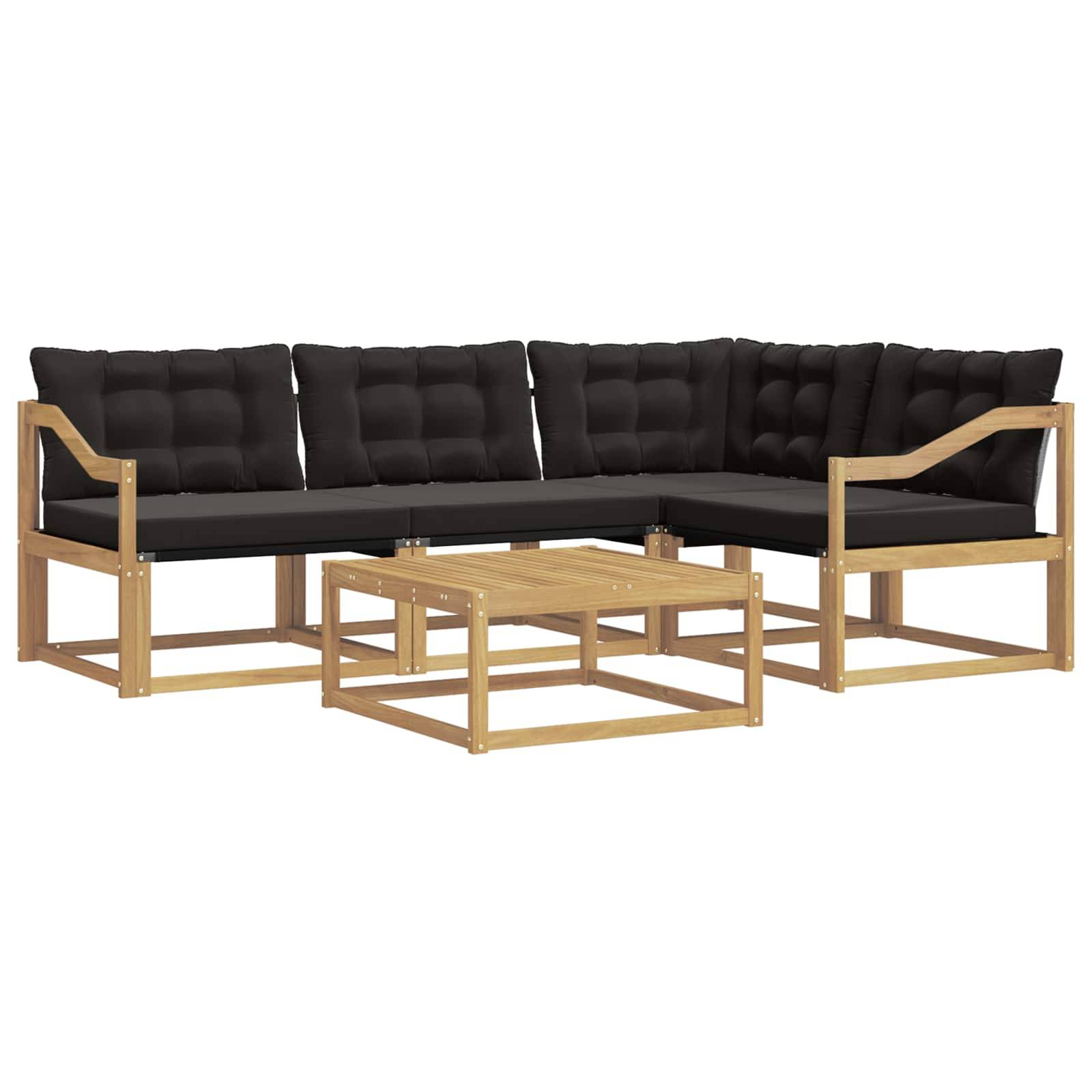 vidaXL Outdoor-Sofagarnitur 5 pcs Weiß und Schwarz 79 x 79 x 37 cm