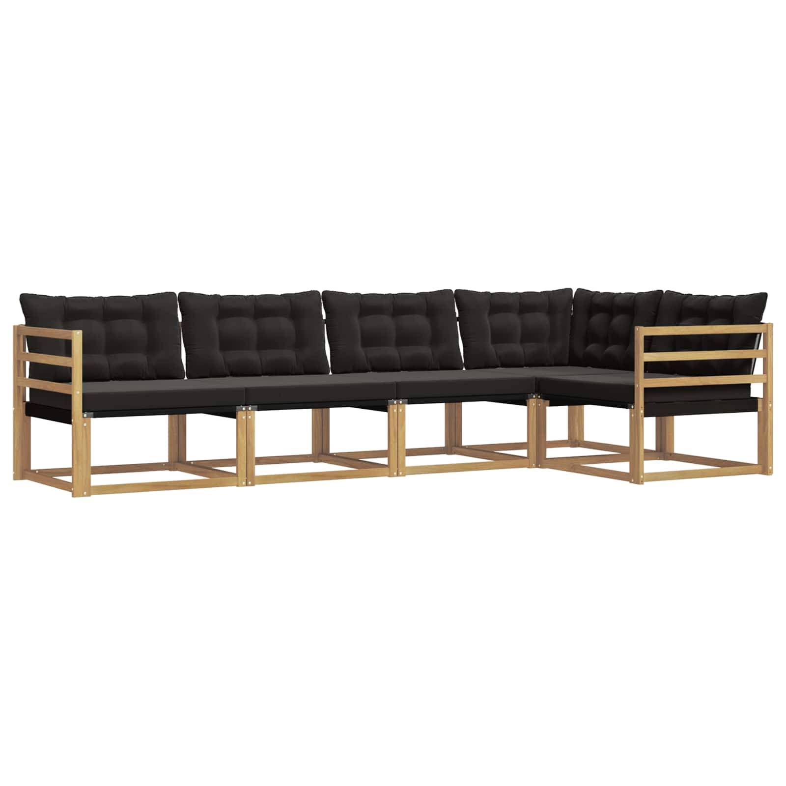 vidaXL Outdoor-Sofagarnitur mit Kissen 5 pcs Weiß und Schwarz