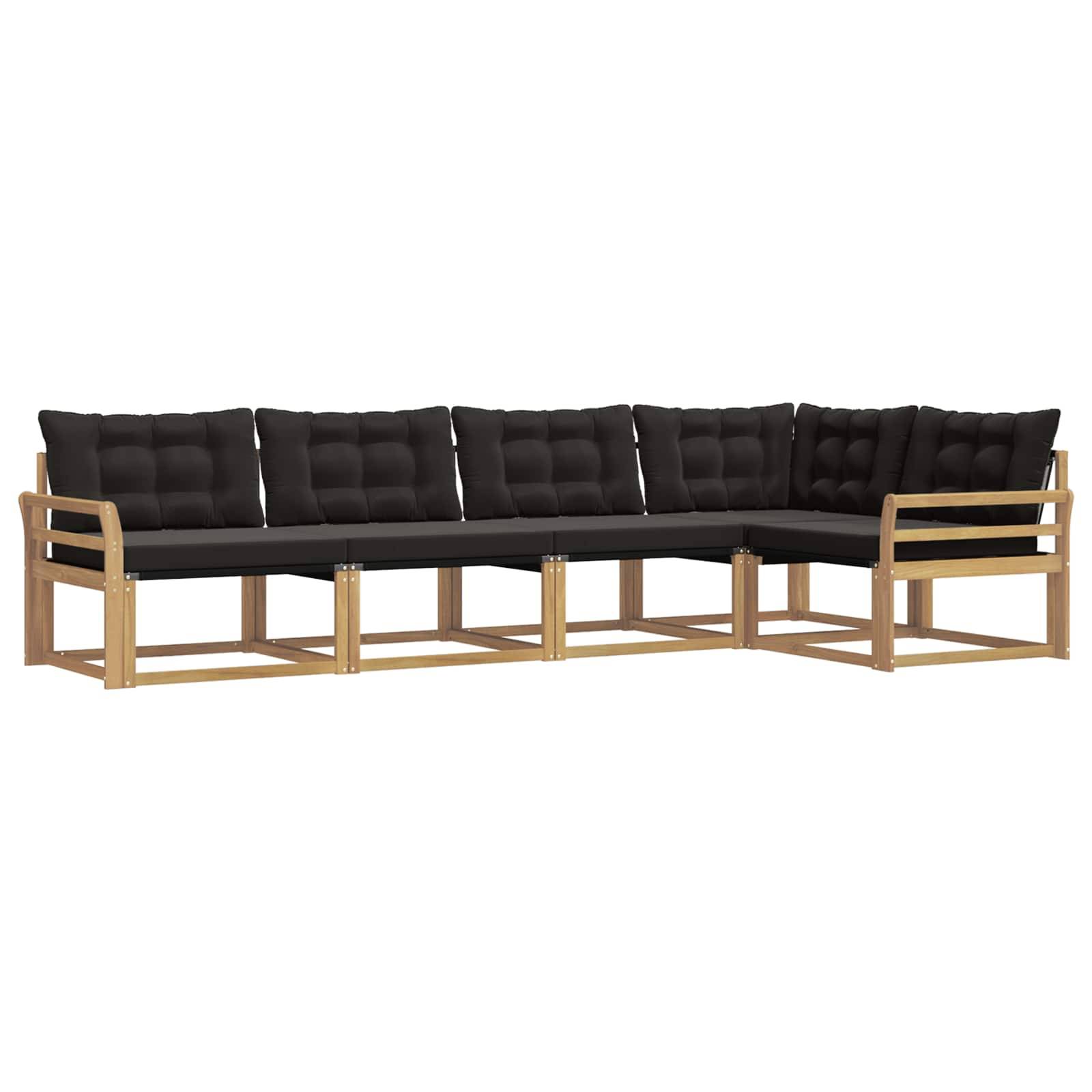 vidaXL Outdoor-Sofagarnitur mit Kissen 5 pcs Weiß und Schwarz