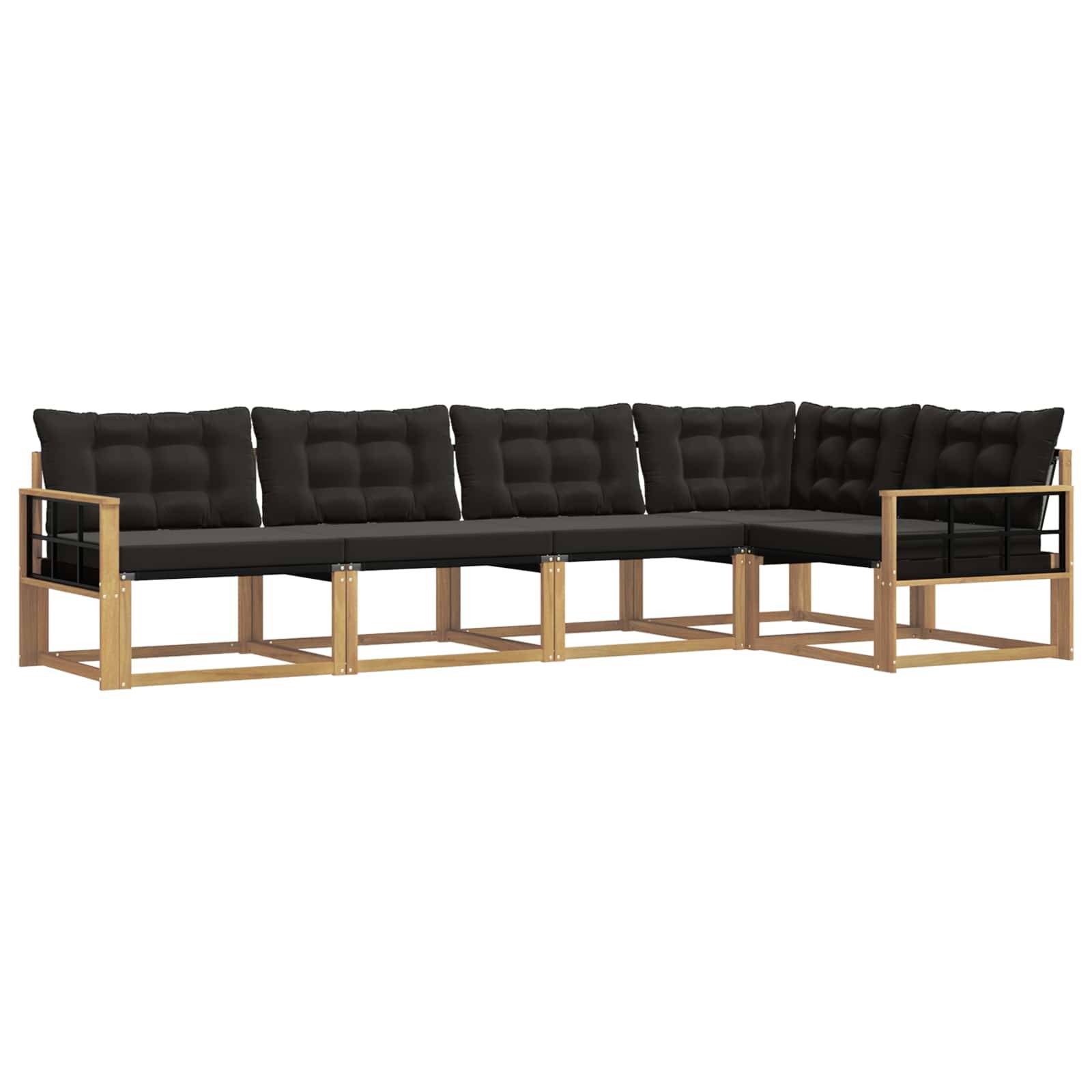 vidaXL Outdoor-Sofagarnitur mit Kissen 5 pcs Weiß und Schwarz