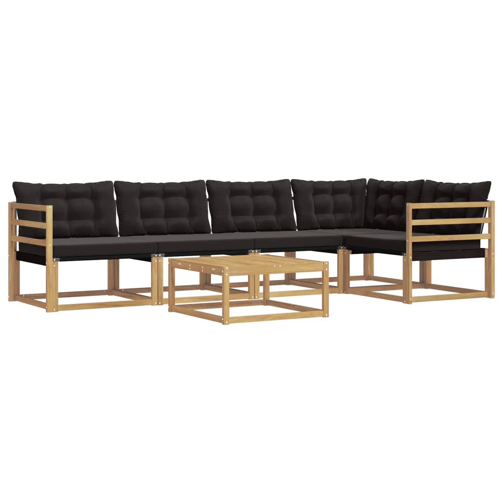 vidaXL Outdoor-Sofagarnitur 6 pcs Weiß und Schwarz 79 x 79 x 37 cm