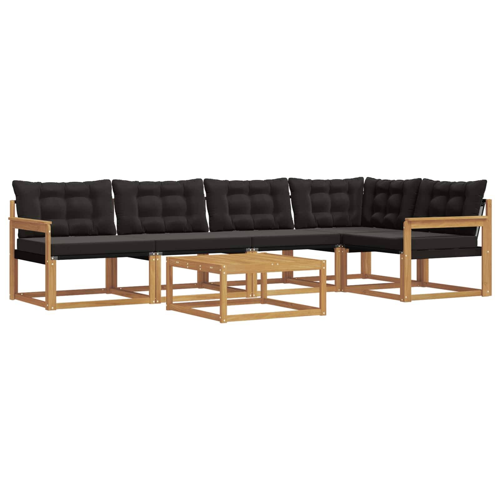 vidaXL Outdoor-Sofagarnitur 6 pcs Weiß und Schwarz 79 x 79 x 37 cm