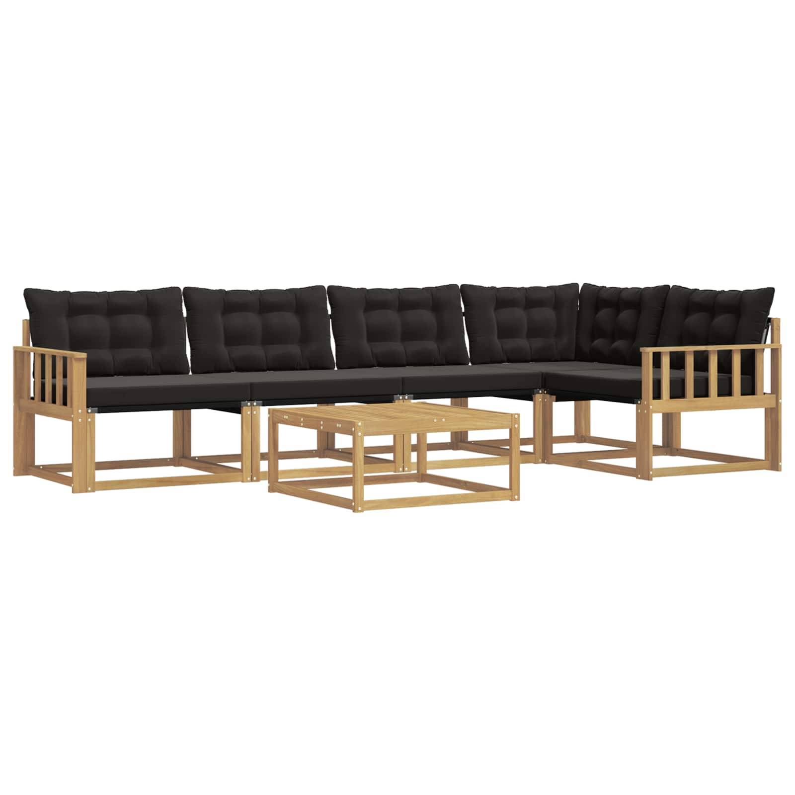 vidaXL Outdoor-Sofagarnitur 6 pcs Weiß und Schwarz 79 x 79 x 37 cm