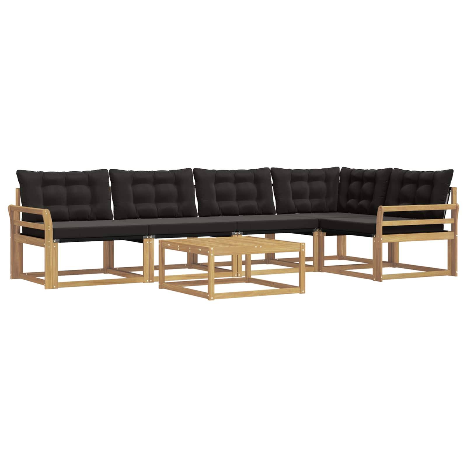 vidaXL Outdoor-Sofagarnitur 6 pcs Weiß und Schwarz 79 x 79 x 37 cm