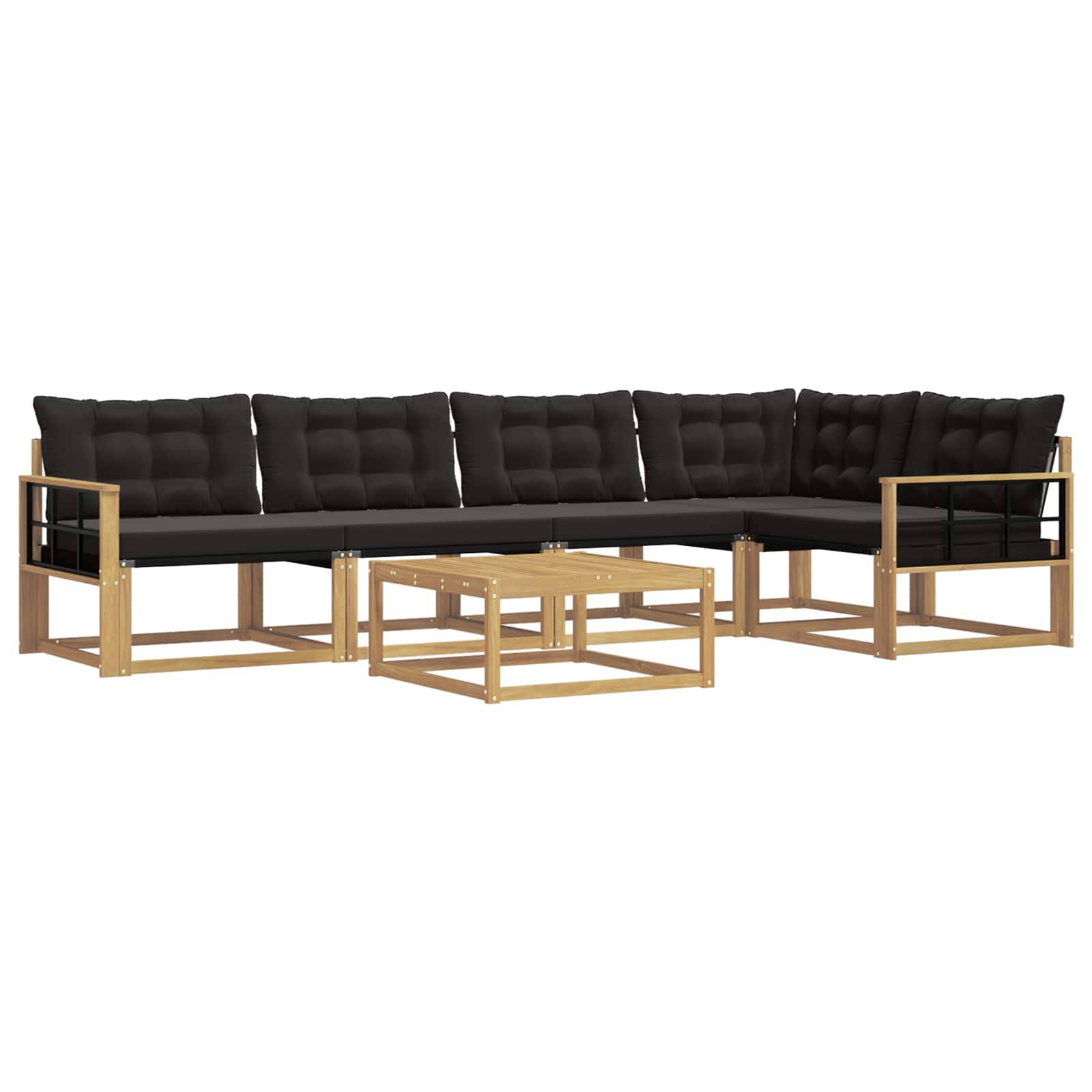 vidaXL Outdoor-Sofagarnitur 6 pcs Weiß und Schwarz 79 x 79 x 37 cm