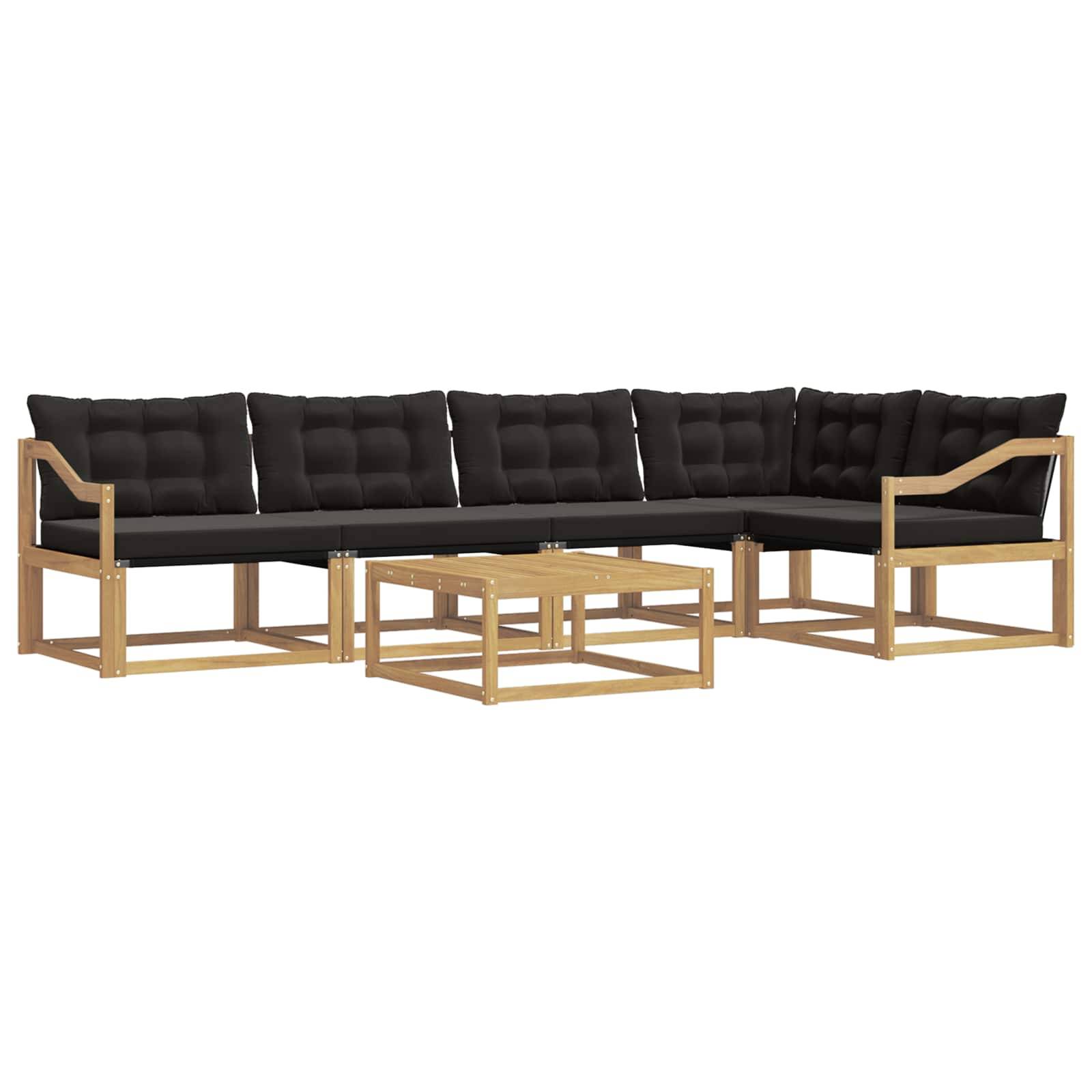 vidaXL Outdoor-Sofagarnitur 6 pcs Weiß und Schwarz 79 x 79 x 37 cm