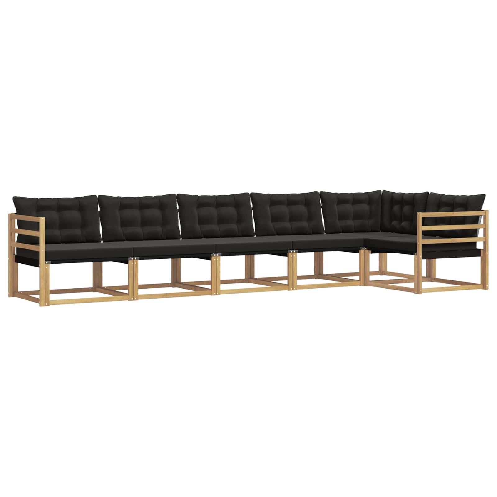 vidaXL Outdoor-Sofagarnitur mit Kissen 6 pcs Weiß und Schwarz