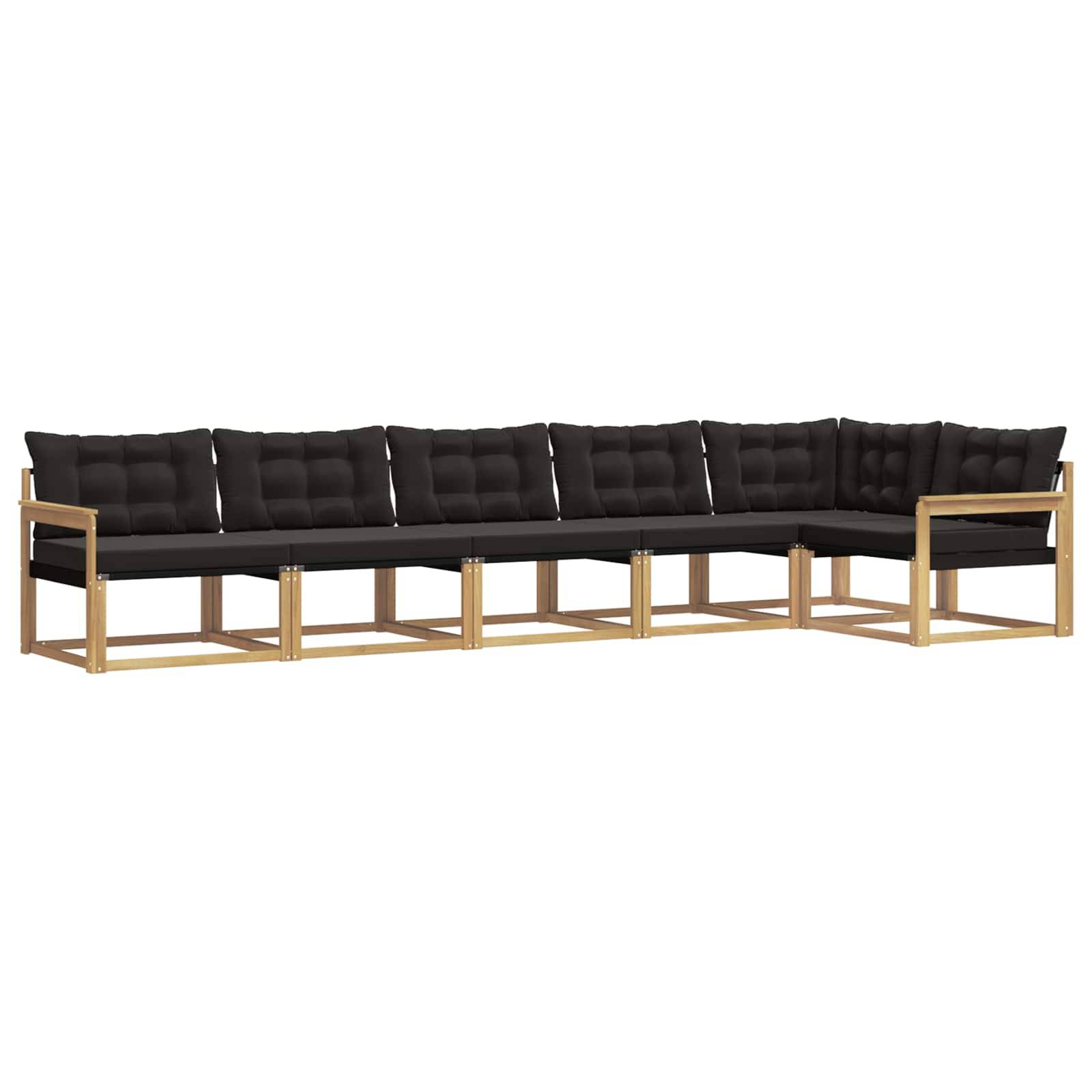 vidaXL Outdoor-Sofagarnitur mit Kissen 6 pcs Weiß und Schwarz