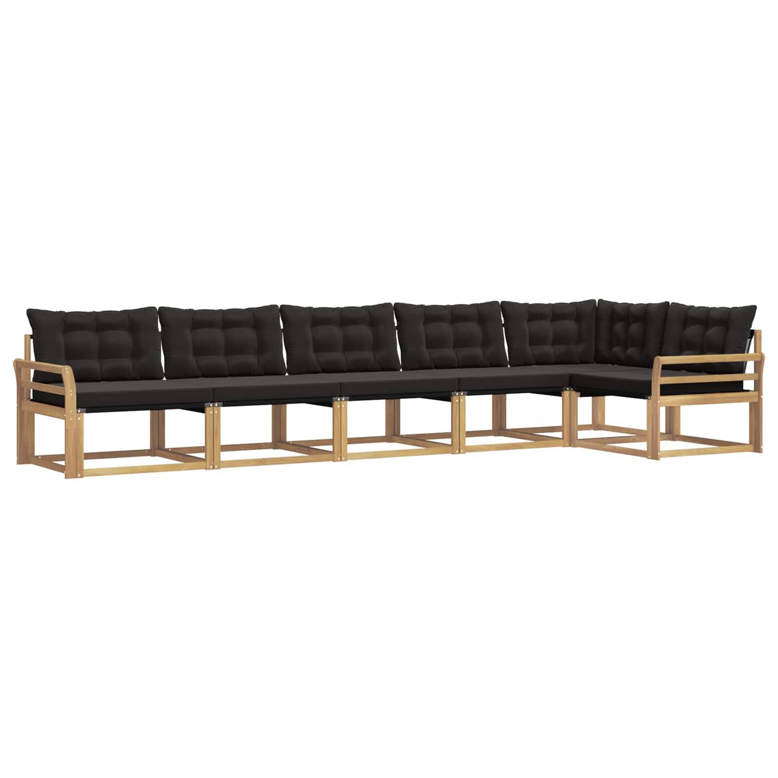 vidaXL Outdoor-Sofagarnitur mit Kissen 6 pcs Weiß und Schwarz