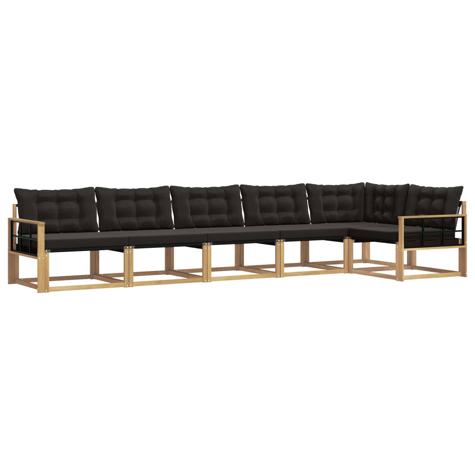 vidaXL Outdoor-Sofagarnitur mit Kissen 6 pcs Weiß und Schwarz