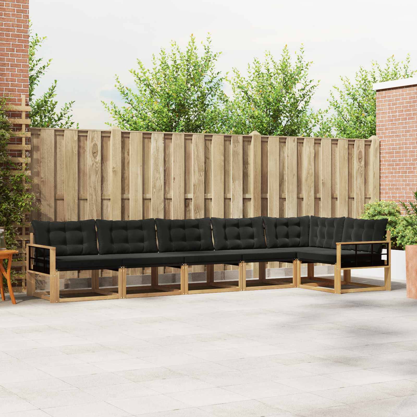 vidaXL Outdoor-Sofagarnitur mit Kissen 6 pcs Weiß und Schwarz