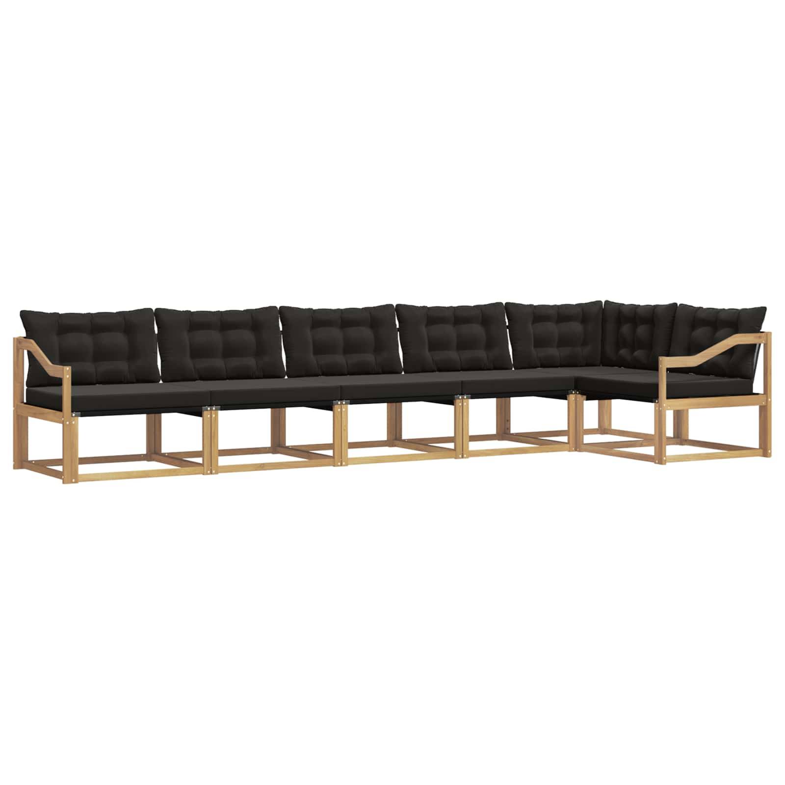 vidaXL Outdoor-Sofagarnitur mit Kissen 6 pcs Weiß und Schwarz