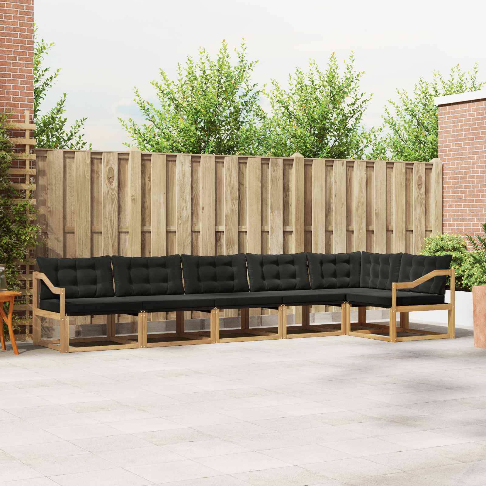 vidaXL Outdoor-Sofagarnitur mit Kissen 6 pcs Weiß und Schwarz