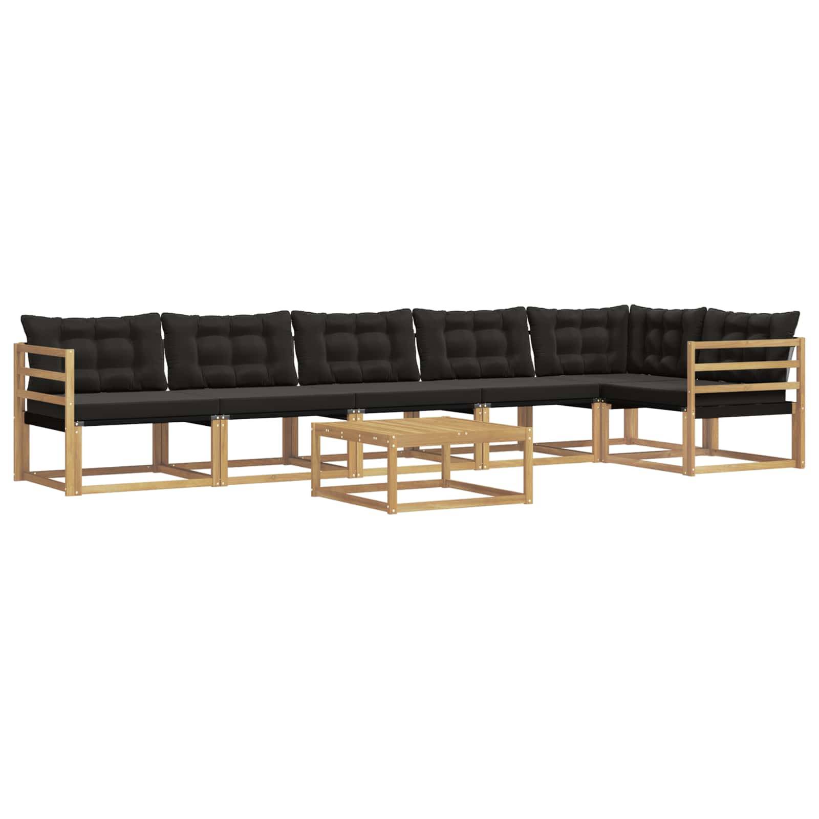 vidaXL Outdoor-Sofagarnitur 7 pcs Weiß und Schwarz 79 x 79 x 37 cm