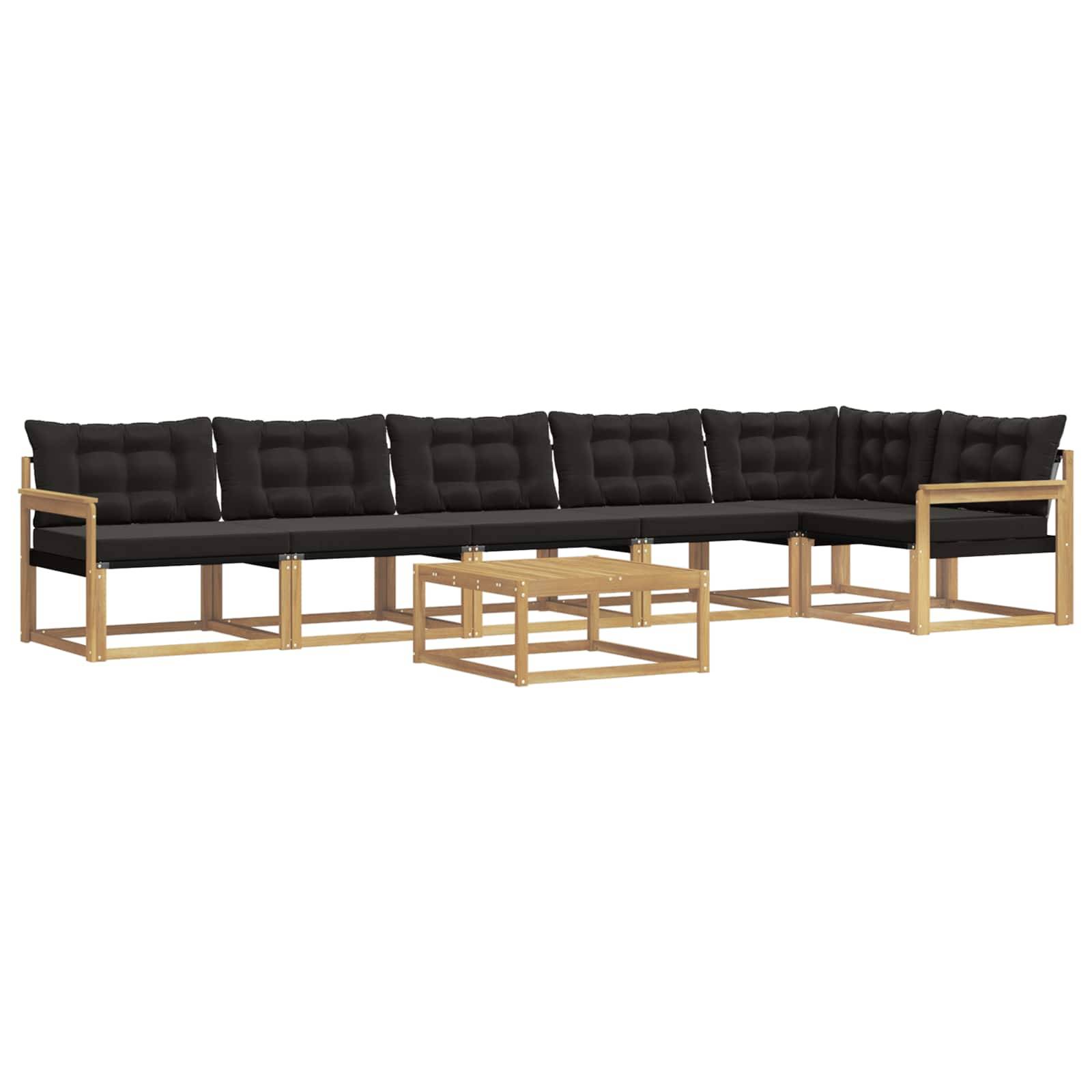 vidaXL Outdoor-Sofagarnitur 7 pcs Weiß und Schwarz 79 x 79 x 37 cm