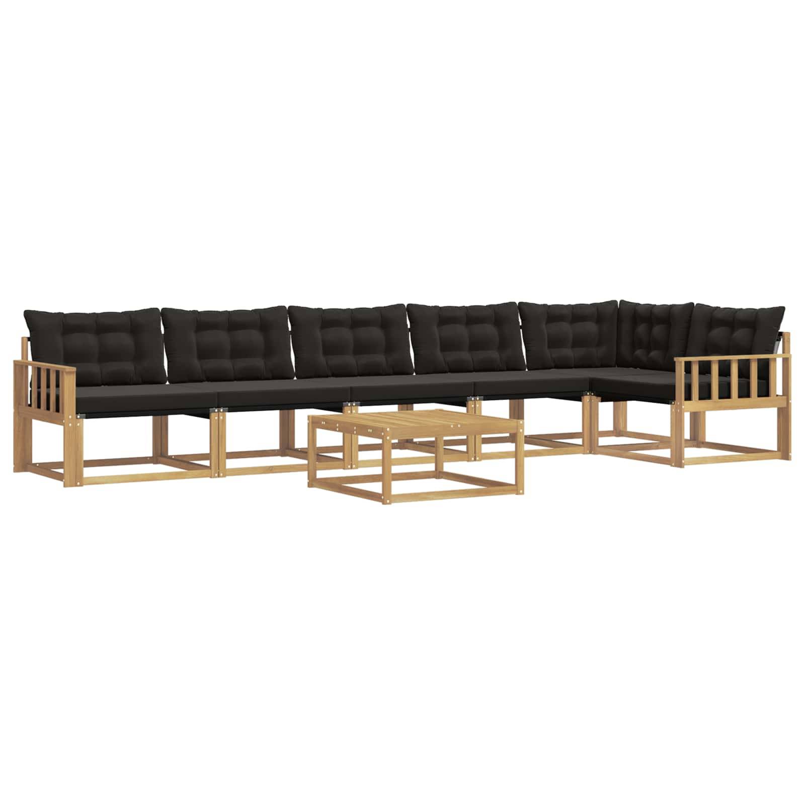 vidaXL Outdoor-Sofagarnitur 7 pcs Weiß und Schwarz 79 x 79 x 37 cm