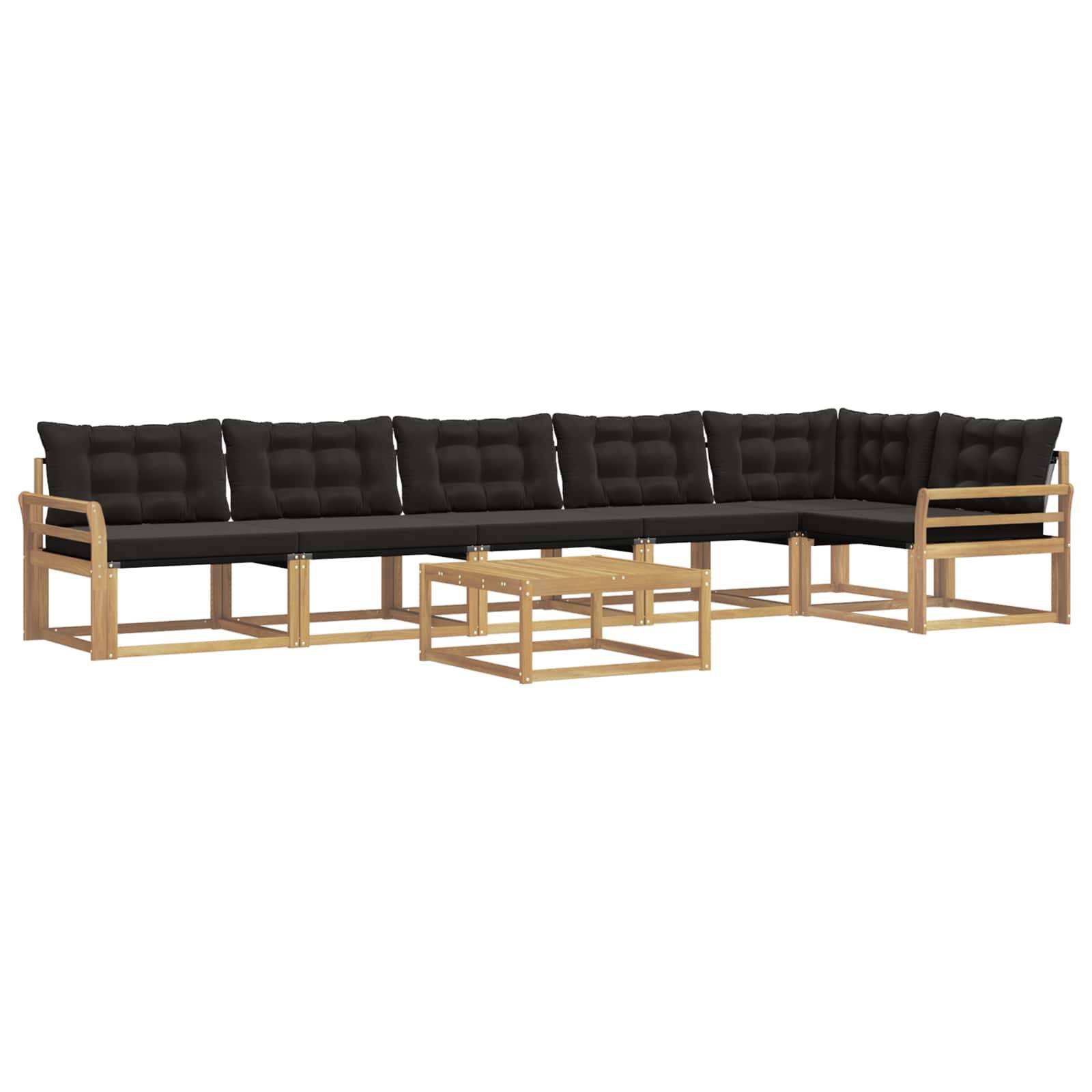 vidaXL Outdoor-Sofagarnitur 7 pcs Weiß und Schwarz 79 x 79 x 37 cm