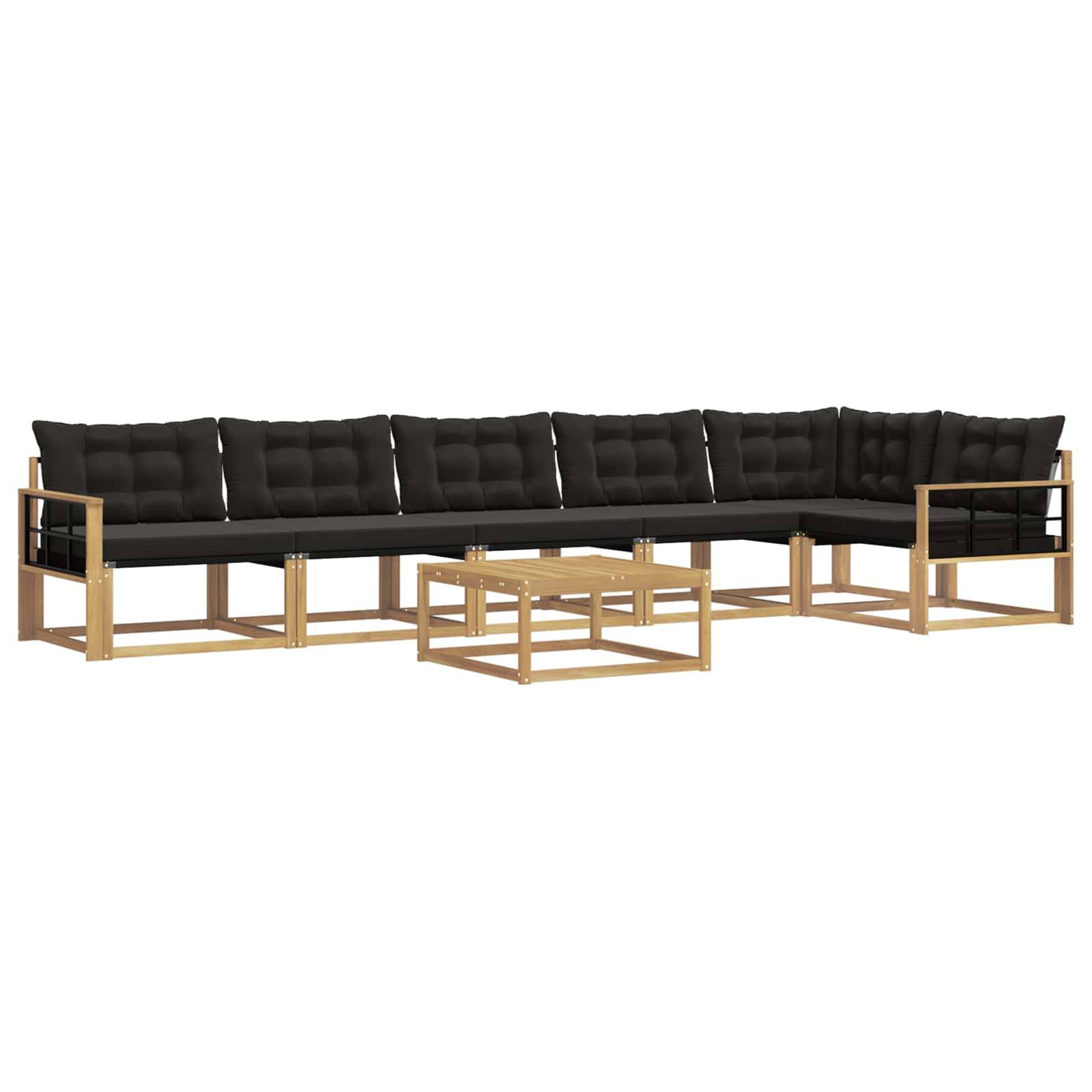 vidaXL Outdoor-Sofagarnitur 7 pcs Weiß und Schwarz 79 x 79 x 37 cm