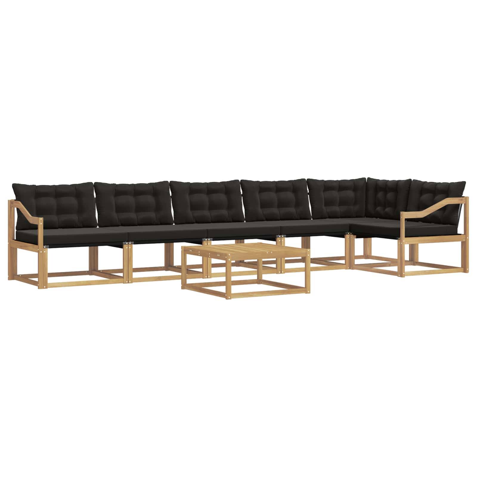 vidaXL Outdoor-Sofagarnitur 7 pcs Weiß und Schwarz 79 x 79 x 37 cm
