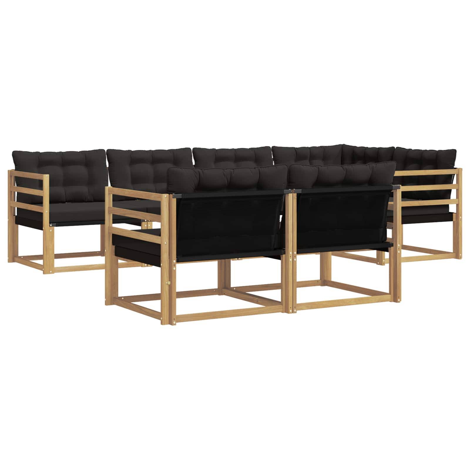 vidaXL Outdoor-Sofagarnitur mit Kissen 7 pcs Weiß und Schwarz