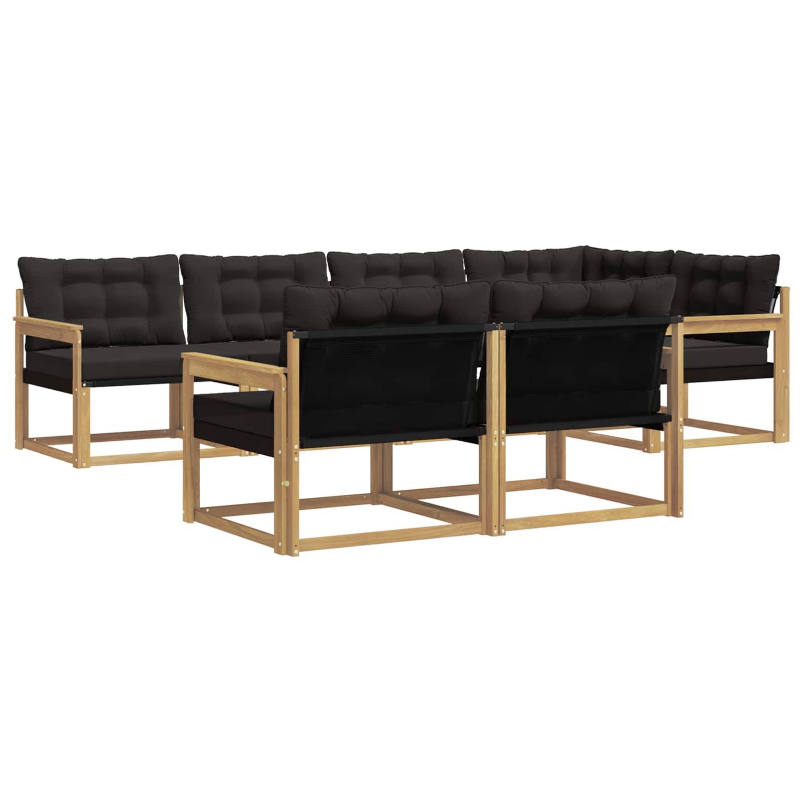 vidaXL Outdoor-Sofagarnitur mit Kissen 7 pcs Weiß und Schwarz